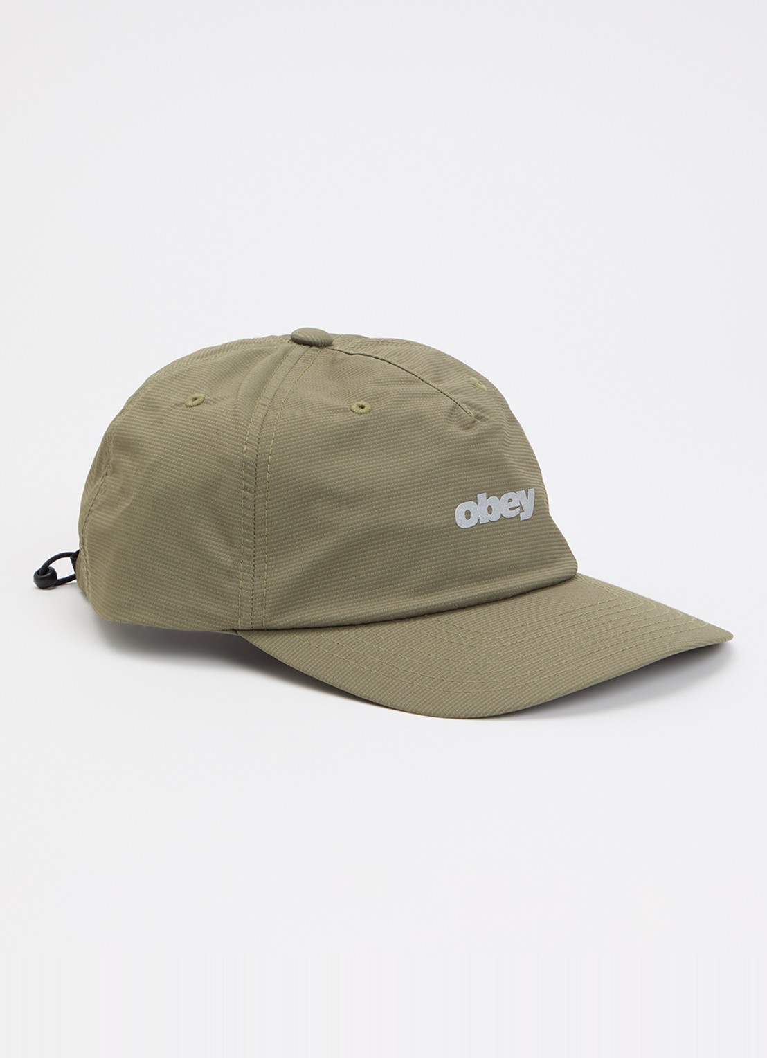Obey Stride 5 pet met logo - voorkant olijfgroen