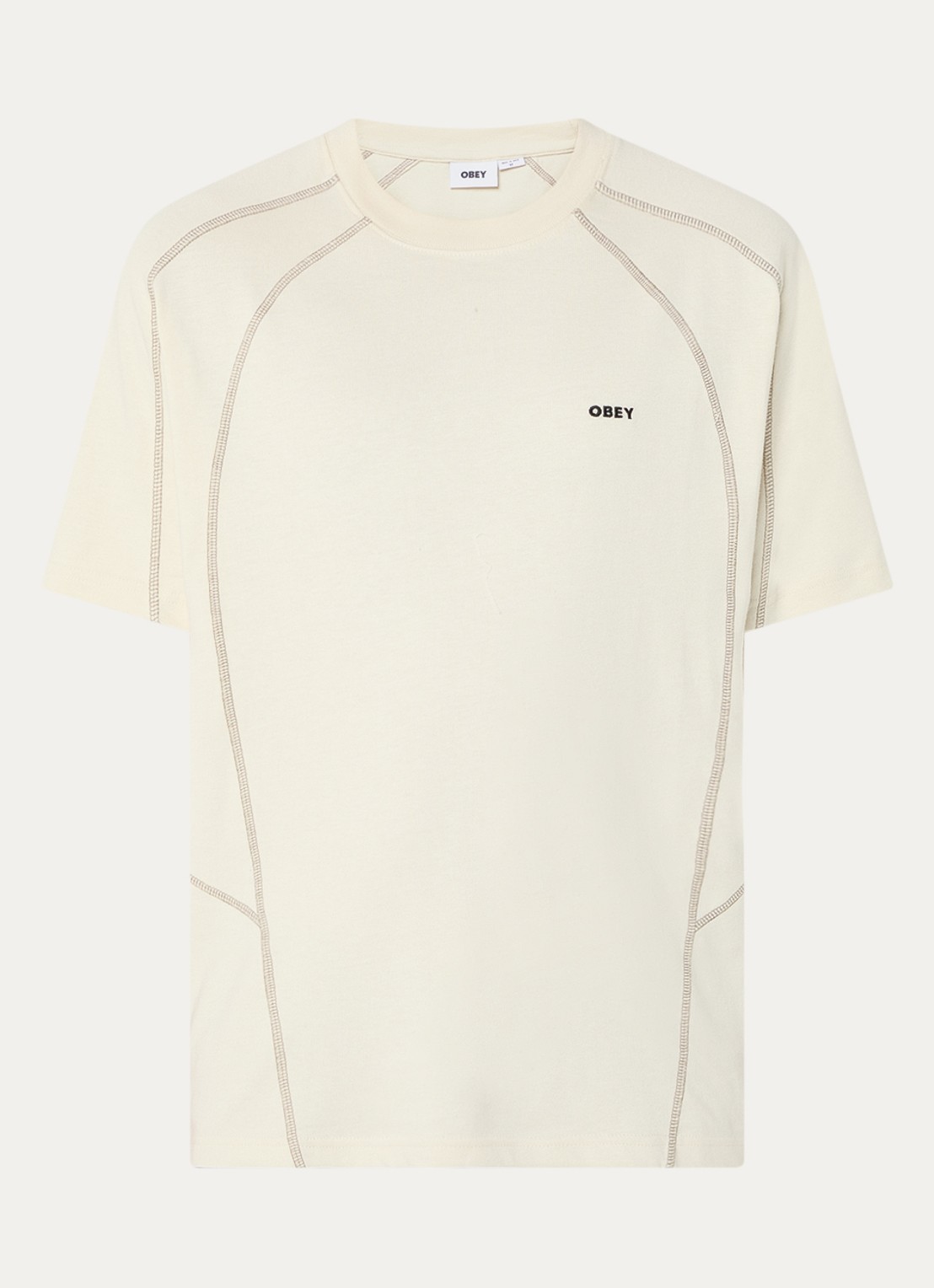 Obey T-shirt met logo - voorkant 2 beige