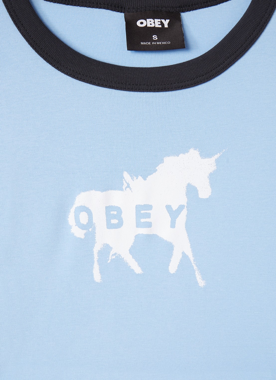 Obey T-shirt met logoprint - detail blauw