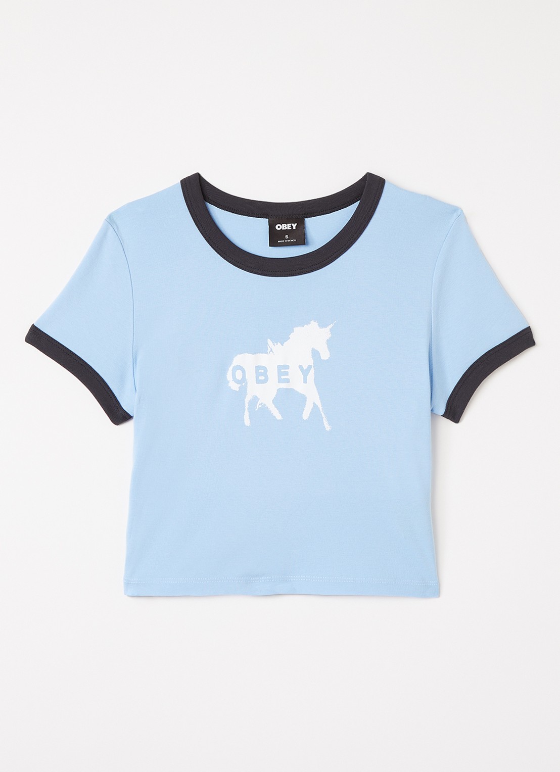 Obey T-shirt met logoprint - voorkant 2 blauw