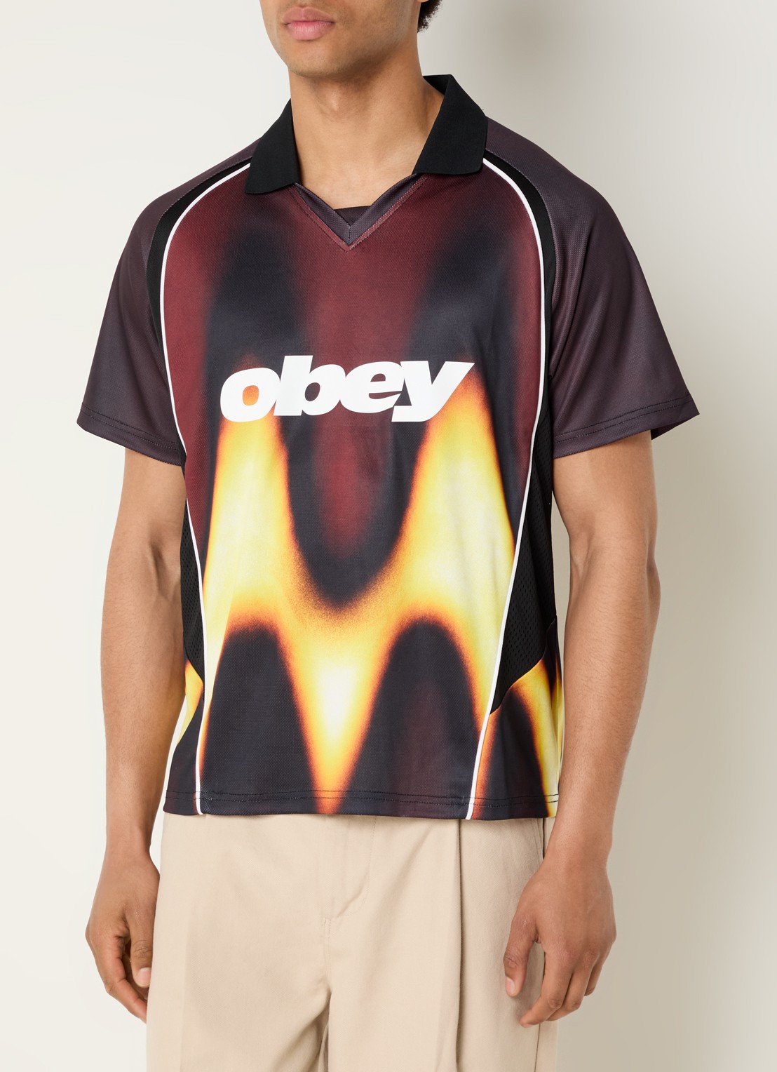 Obey T-shirt met print - detail 3 bordeauxrood