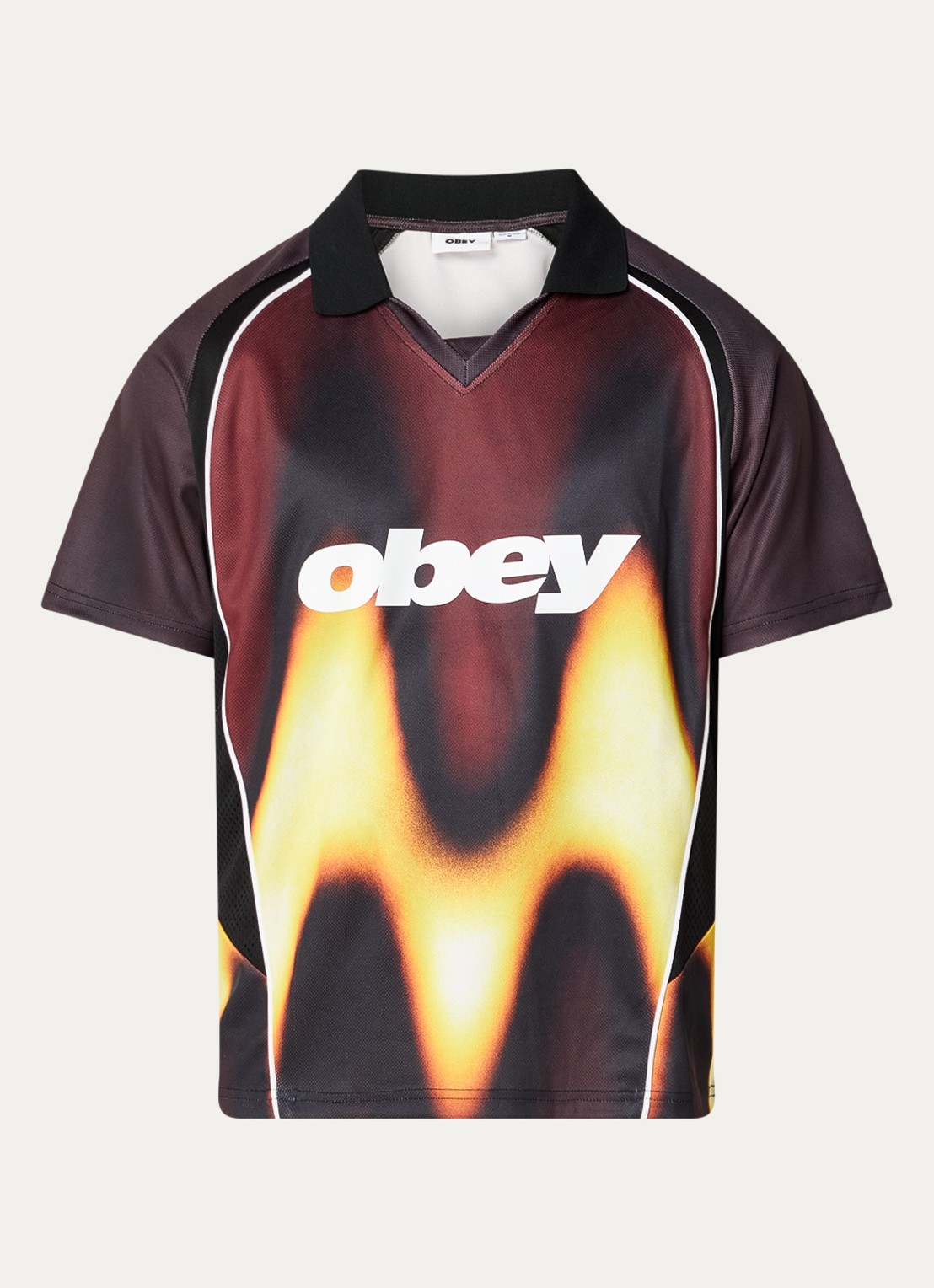 Obey T-shirt met print - voorkant bordeauxrood