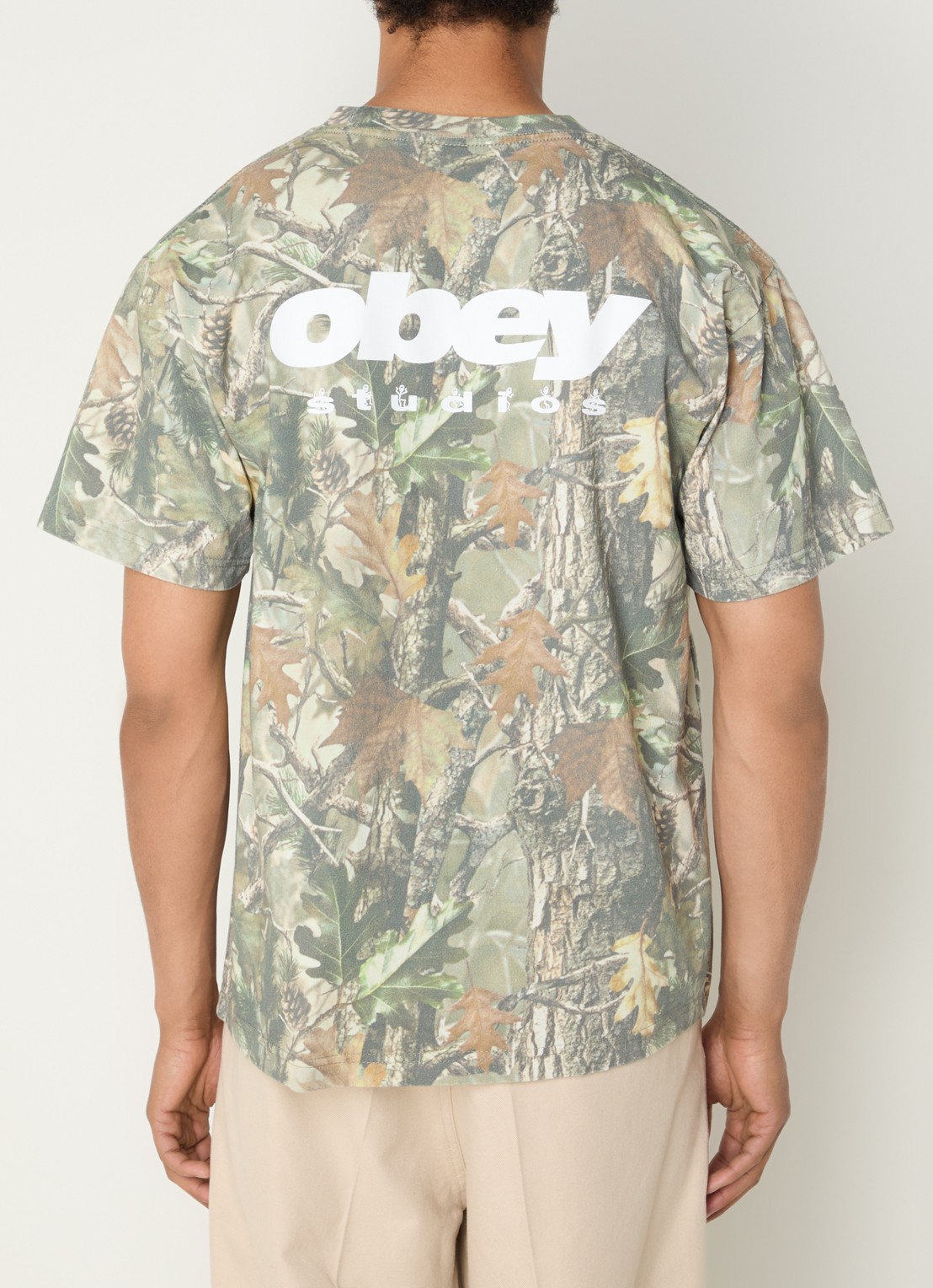 Obey T-shirt met print - detail multicolor