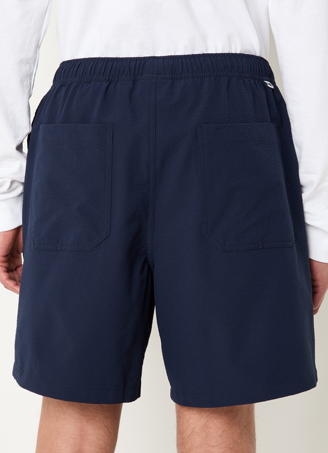 Obey Tropez straight fit korte broek met steekzakken - achterkant 4 donkerblauw