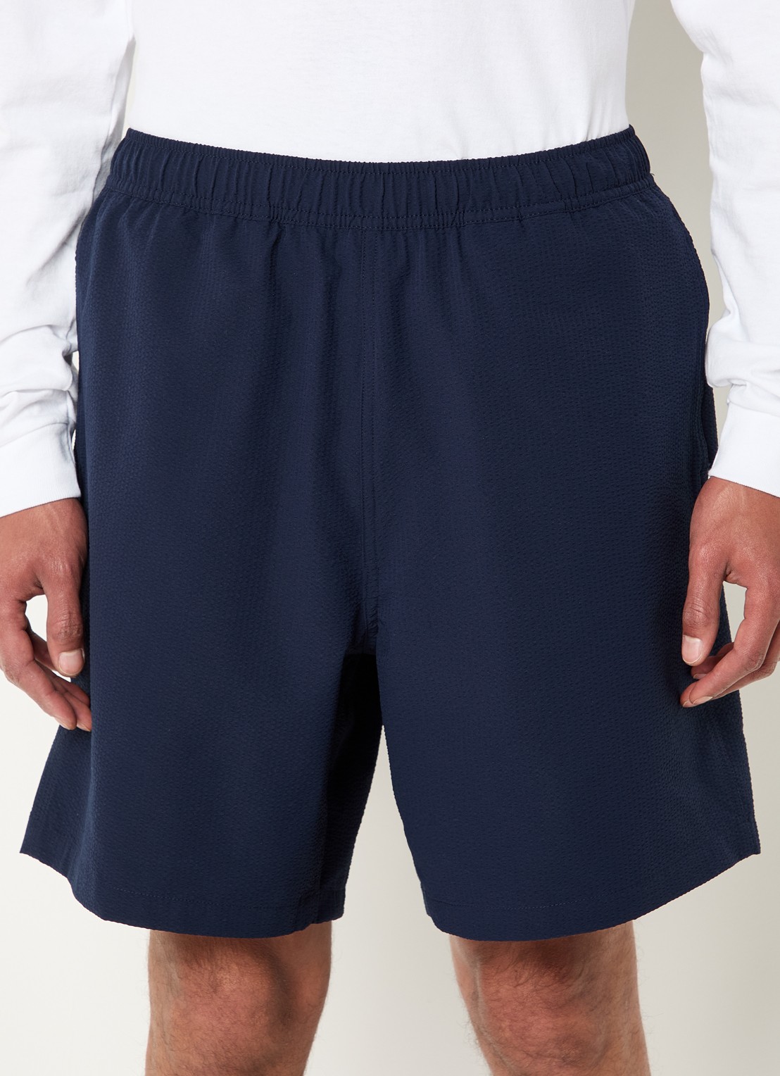 Obey Tropez straight fit korte broek met steekzakken - detail 3 donkerblauw