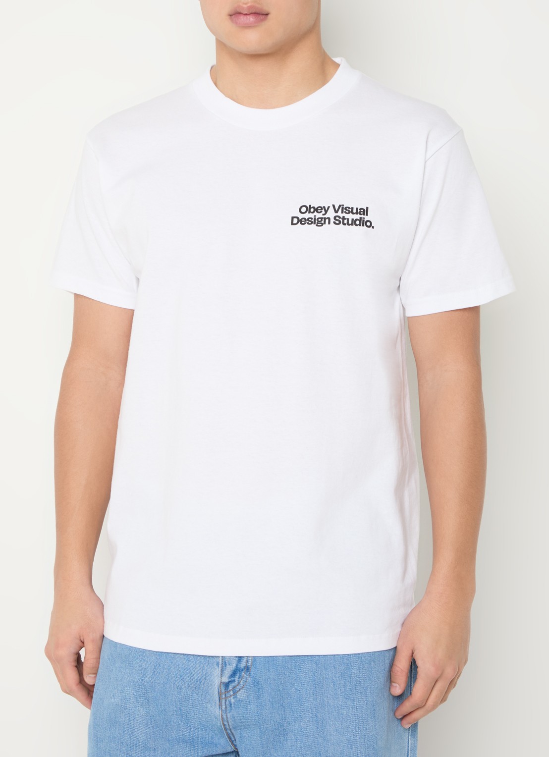 Obey Visual Design T-shirt met logo- en backprint - achterkant 4 wit