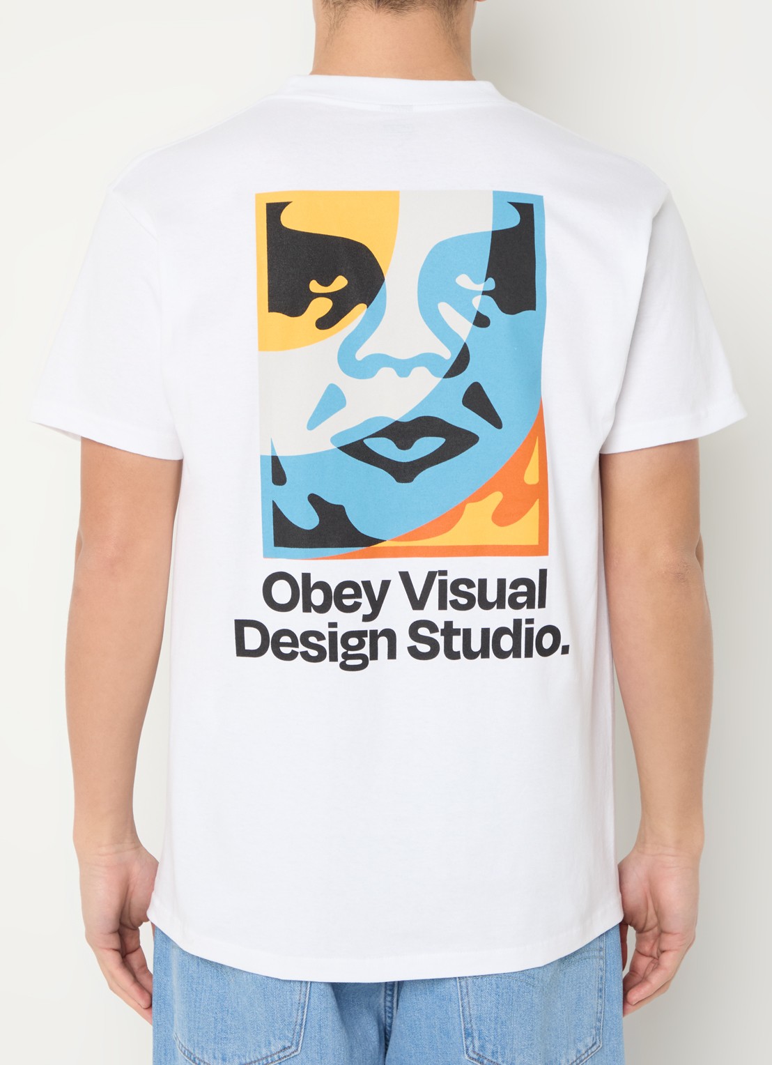 Obey Visual Design T-shirt met logo- en backprint - detail 3 wit