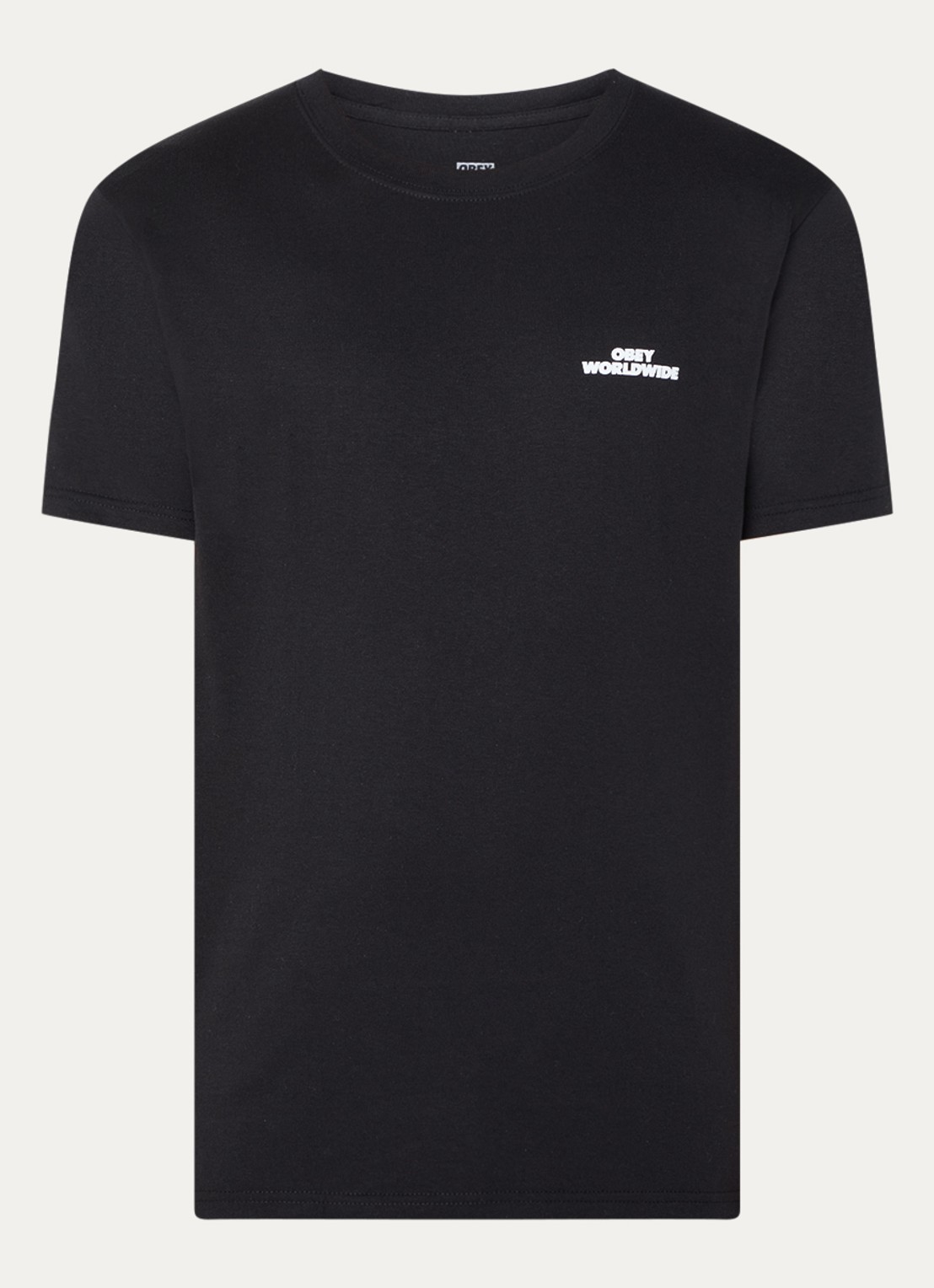 Obey Worldwide T-shirt met logo - voorkant zwart