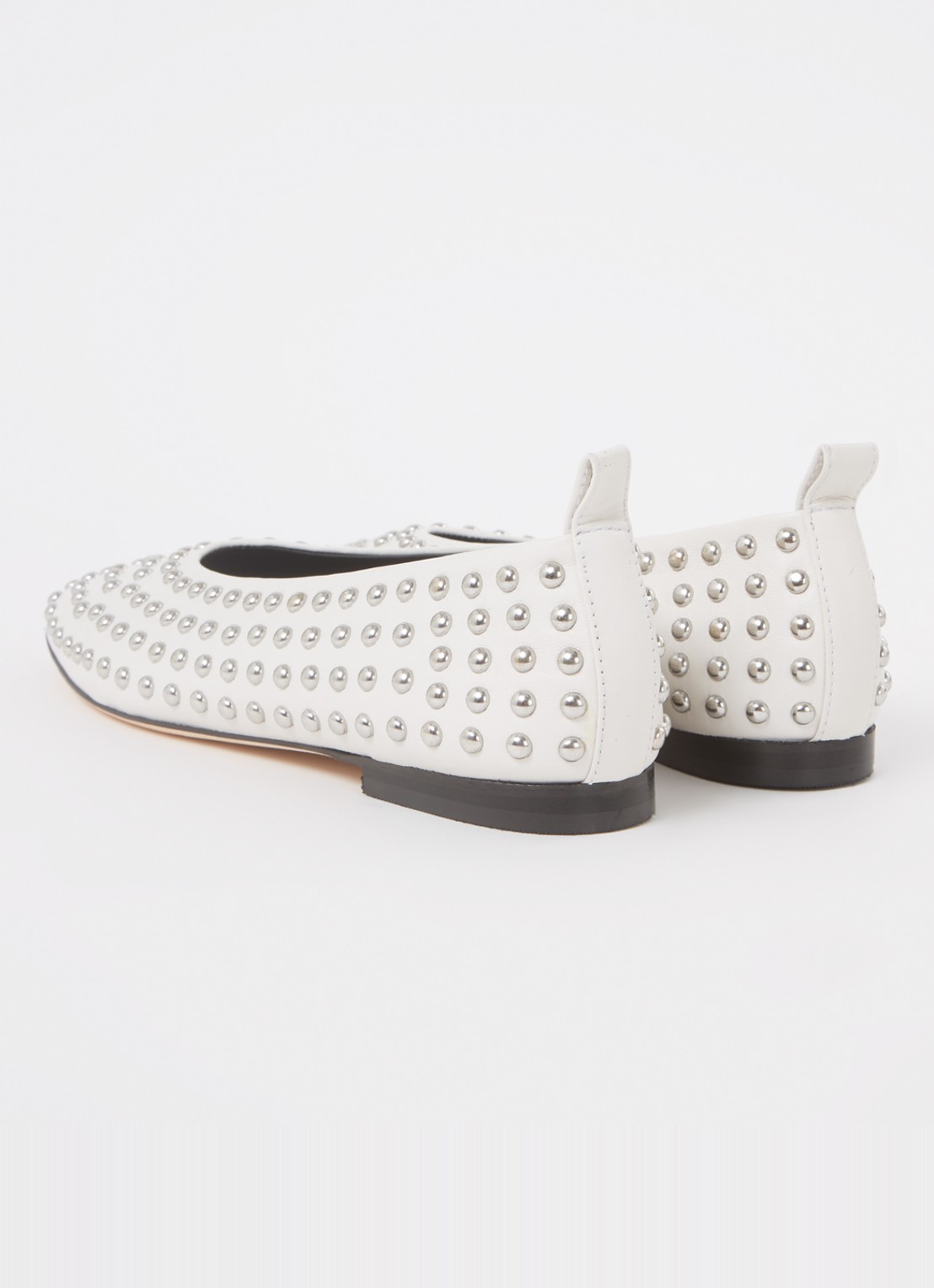 Odare Alba ballerina van leer met studs - achterkant 5 gebroken wit