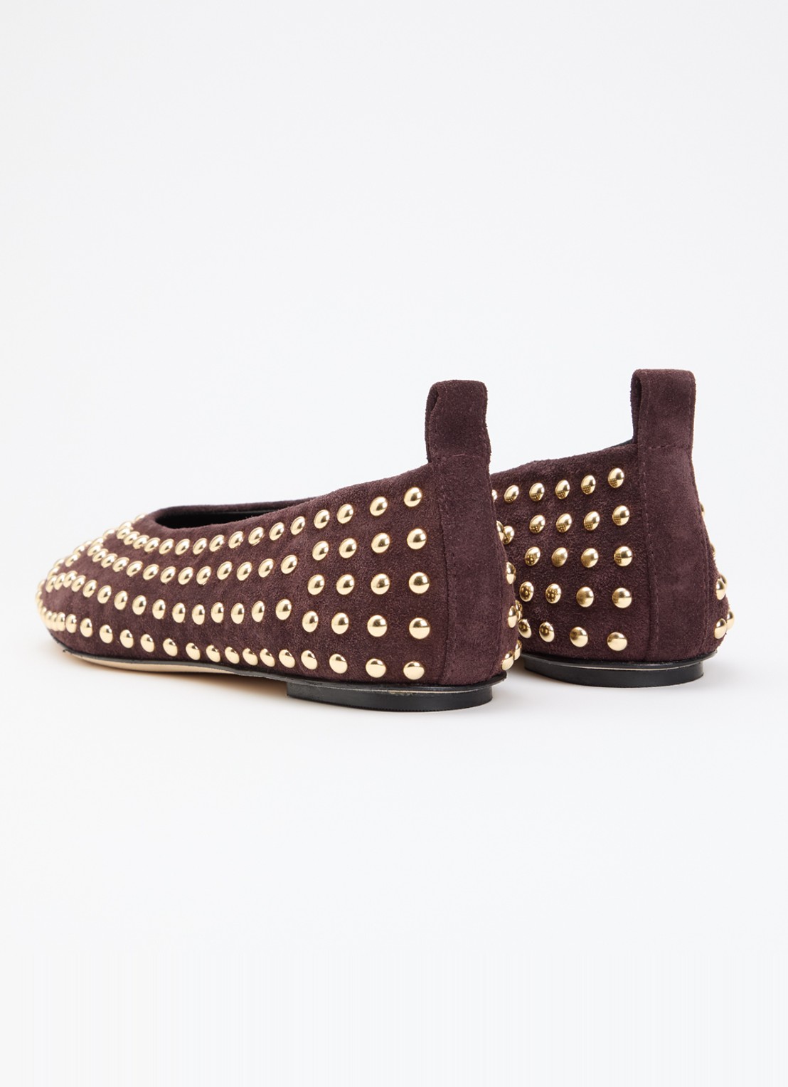 Odare Alba Sensory ballerina van suède met studs - achterkant donkerbruin