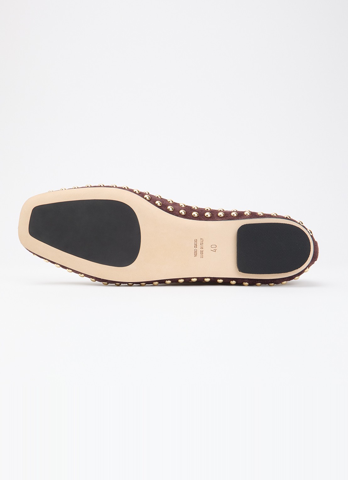 Odare Alba Sensory ballerina van suède met studs - detail 5 donkerbruin