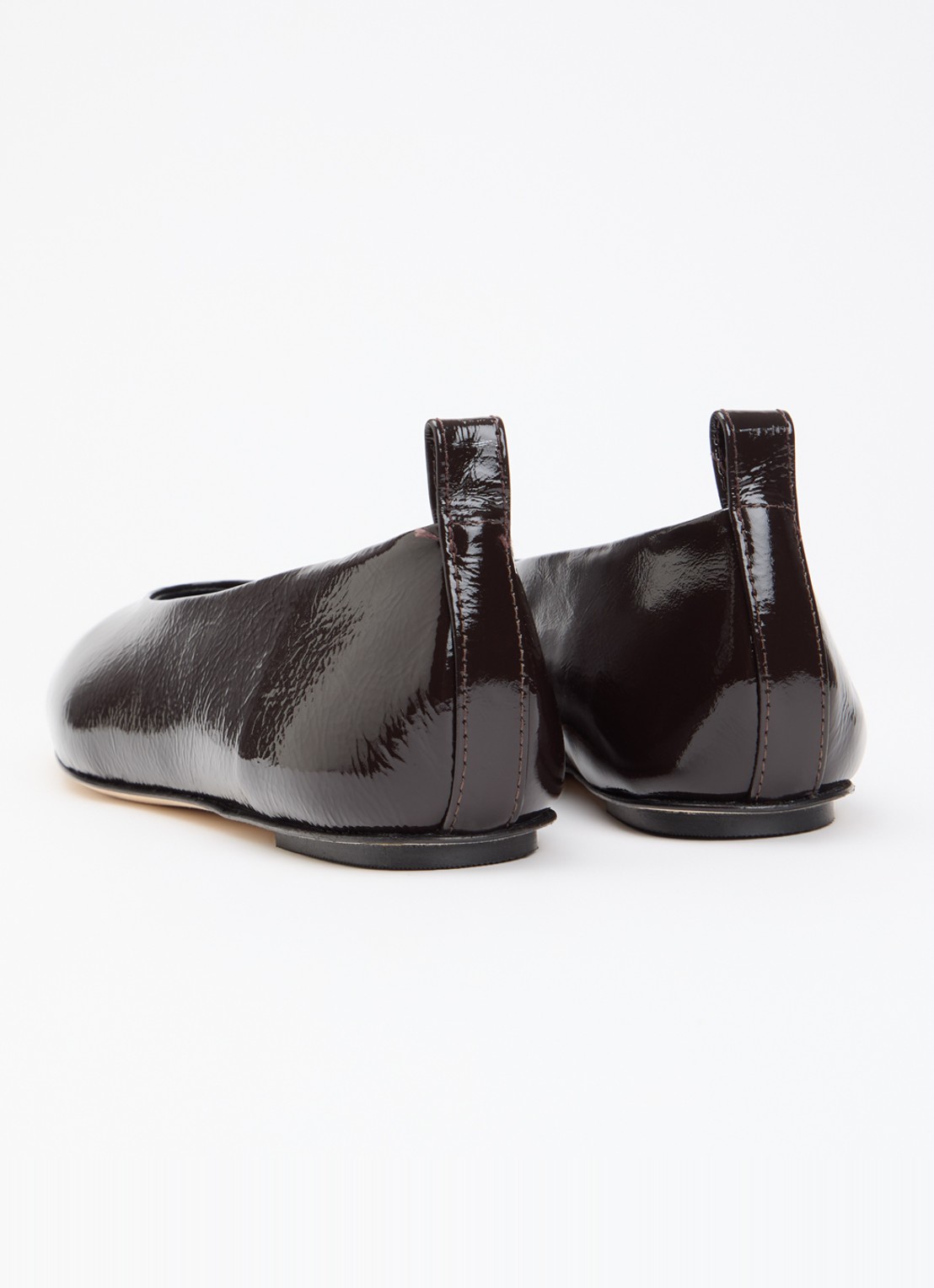 Odare Ibiza Venice ballerina van leer met lakfinish - achterkant 4 donkerbruin