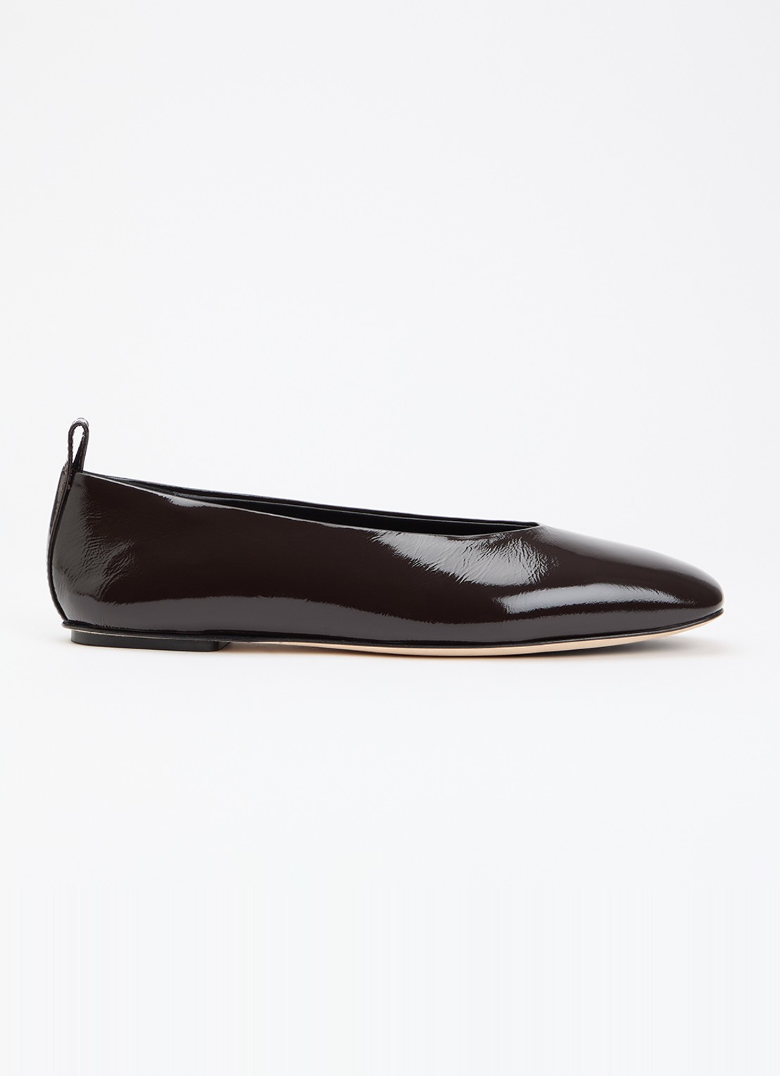 Odare Ibiza Venice ballerina van leer met lakfinish - voorkant 5 donkerbruin