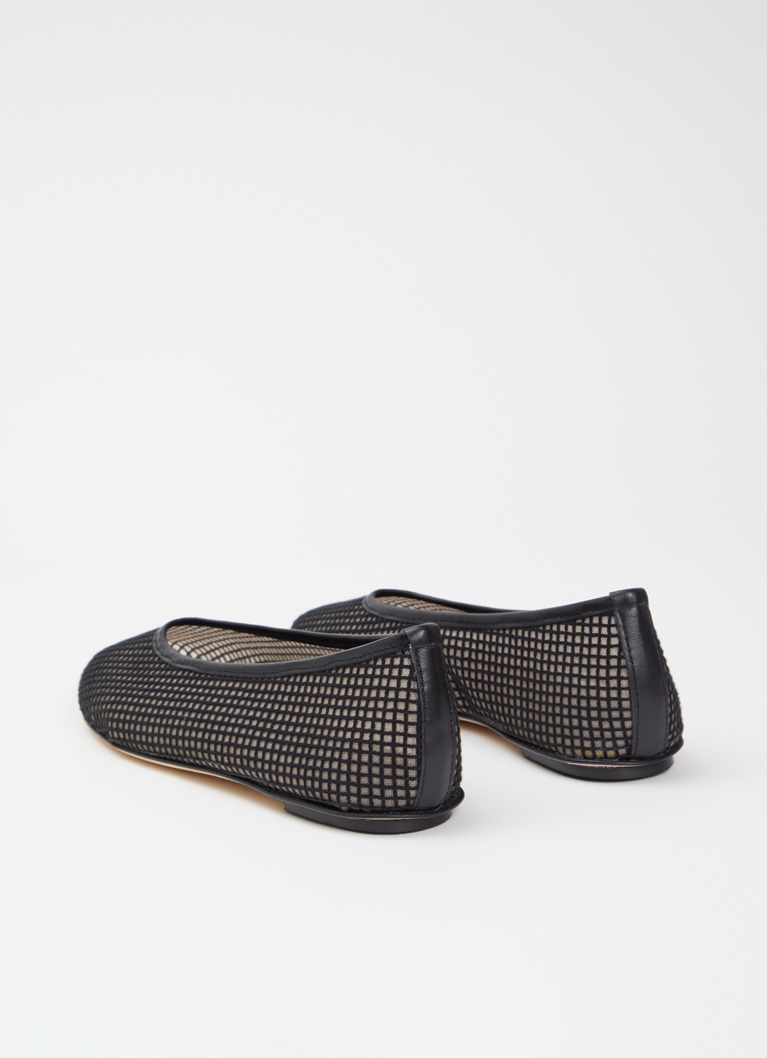 Odare Nora ballerina van mesh met details van leer - achterkant 4 zwart