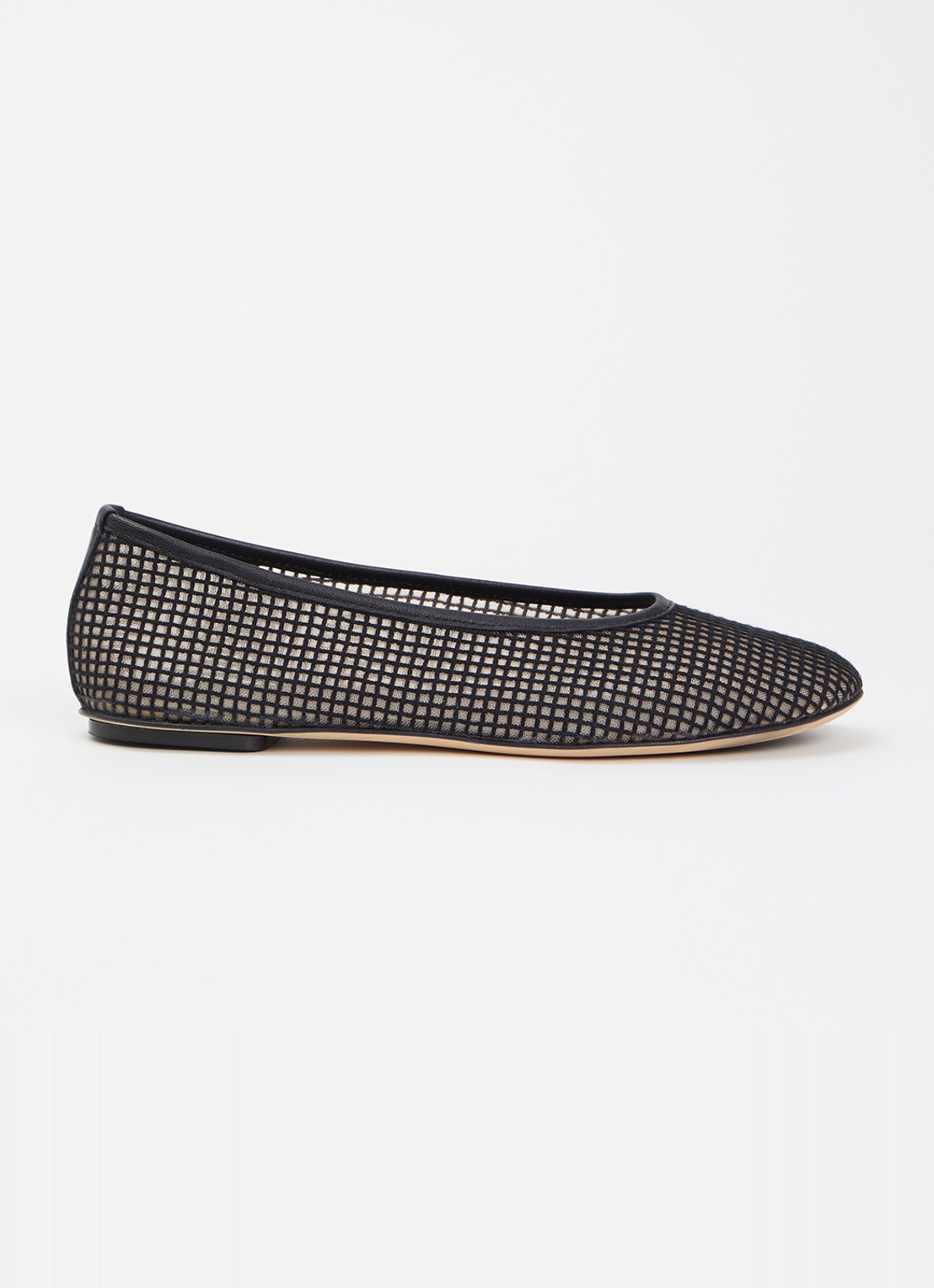 Odare Nora ballerina van mesh met details van leer - voorkant 5 zwart
