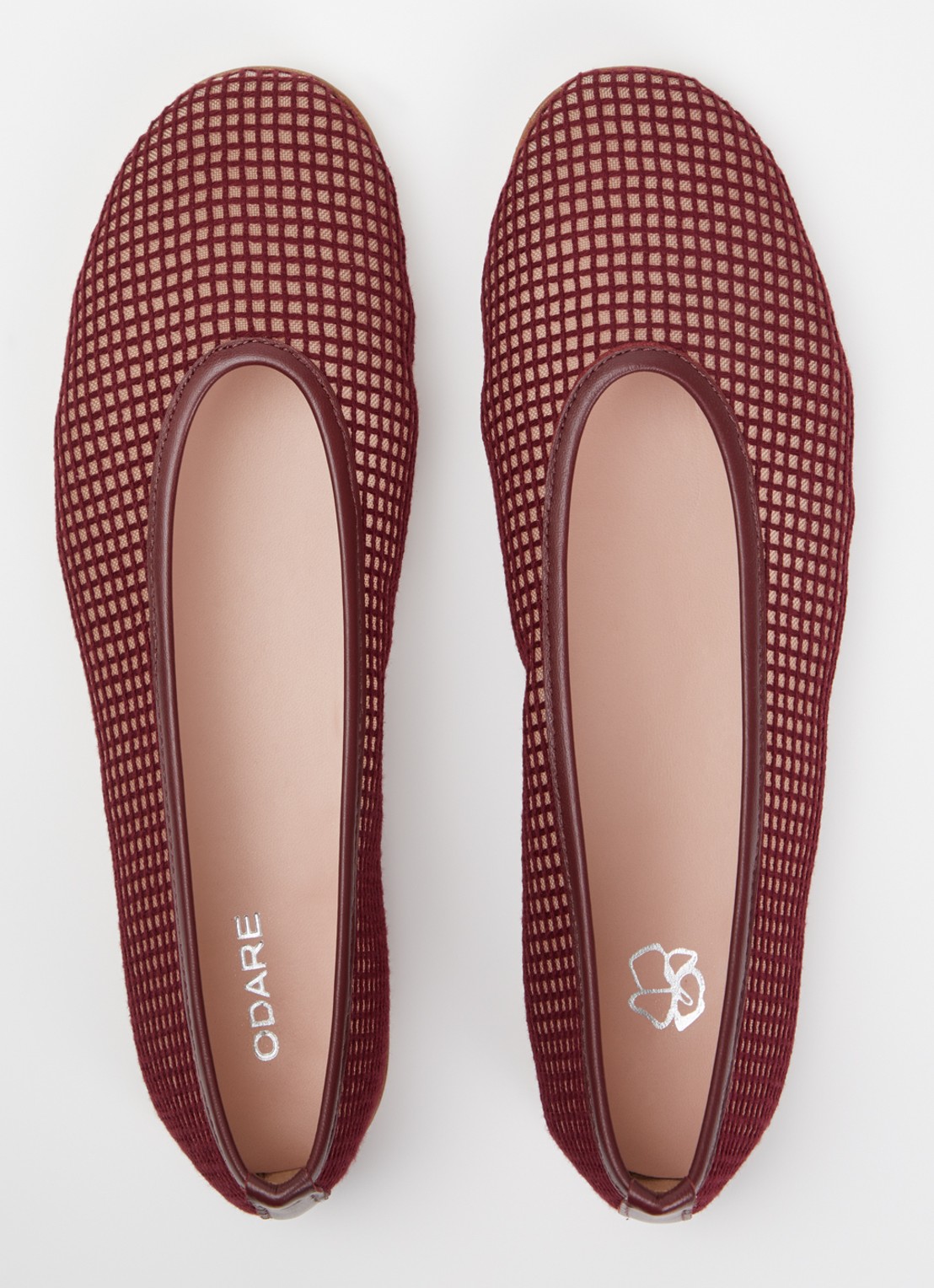 Odare Nora ballerina van mesh met details van leer - detail 2 bordeauxrood