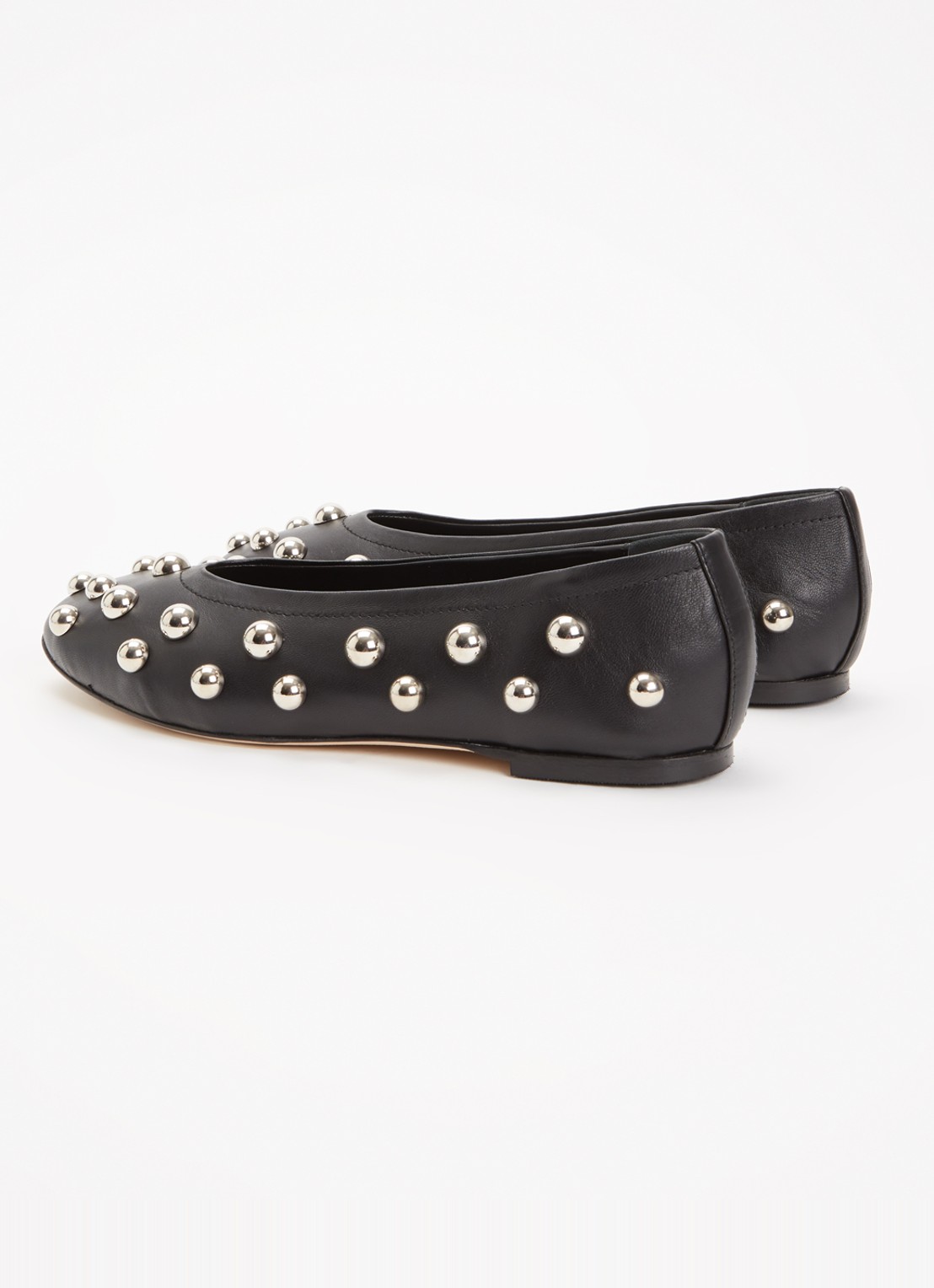 Odare Penna ballerina van leer met studs - achterkant 6 zwart