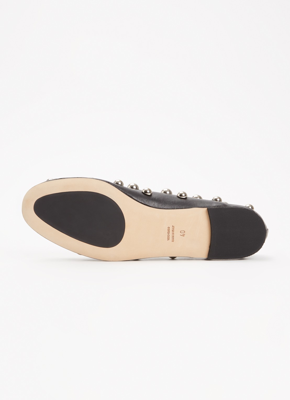 Odare Penna ballerina van leer met studs - detail 5 zwart