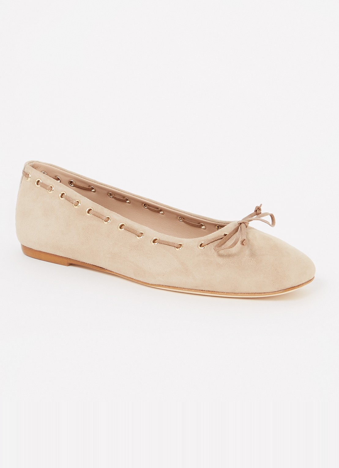 Odare Tarifa ballerina van suède met strikdetail - voorkant 2 groen