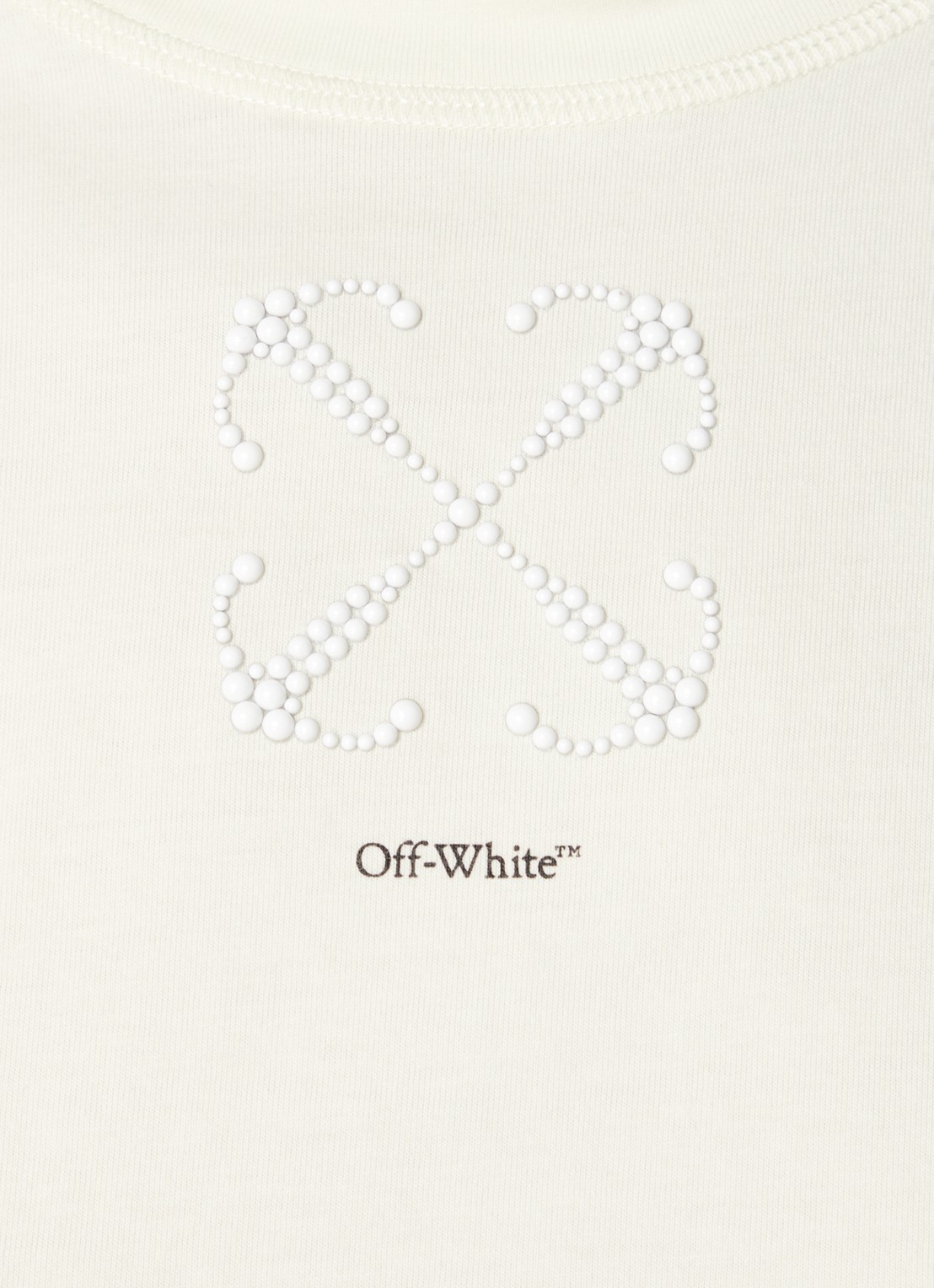 Off-White Arrow cropped T-shirt met logo - detail 2 ivoor