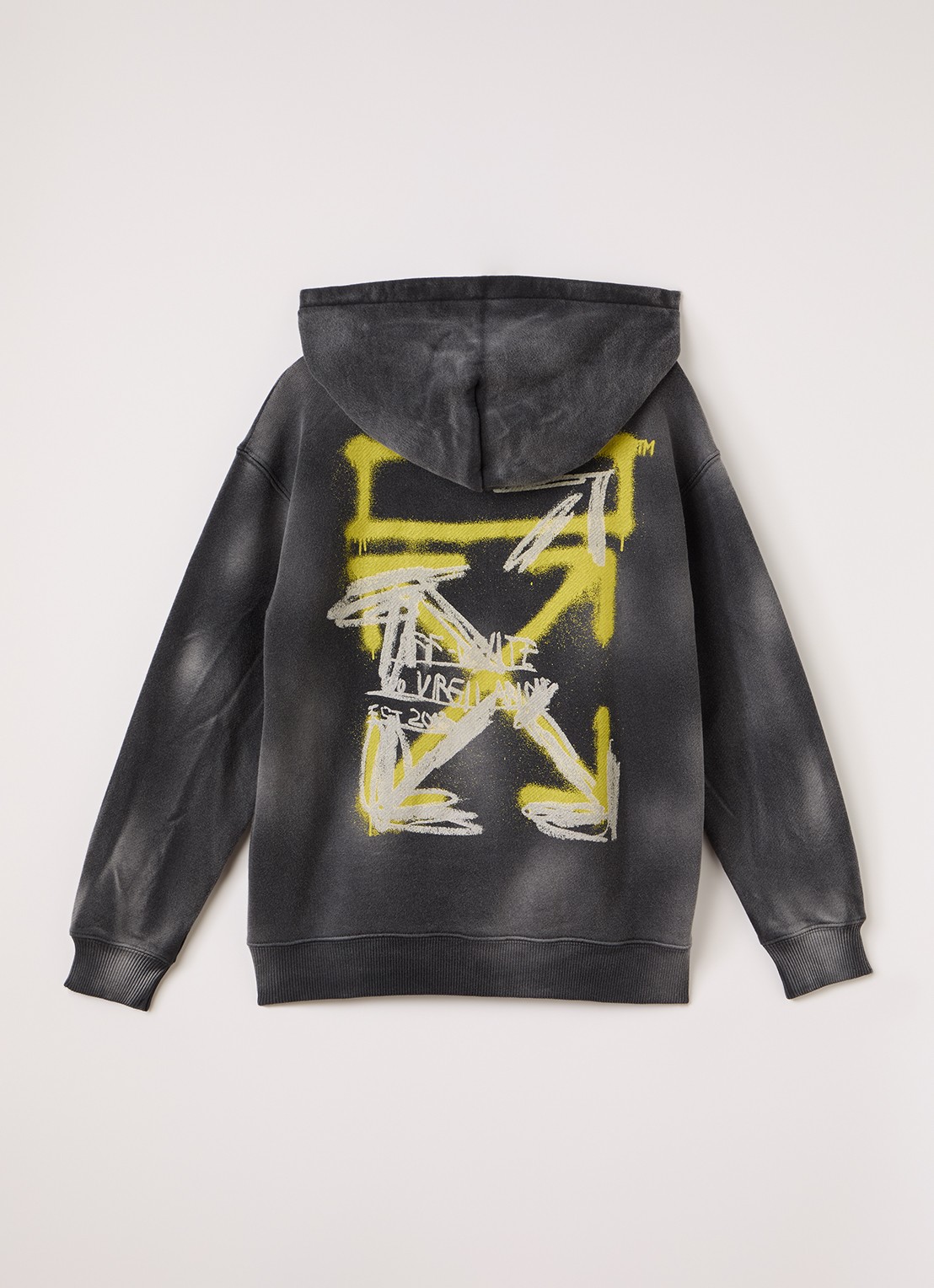 Off-White Arrow Spray vest met logo- en backprint - achterkant 3 antraciet