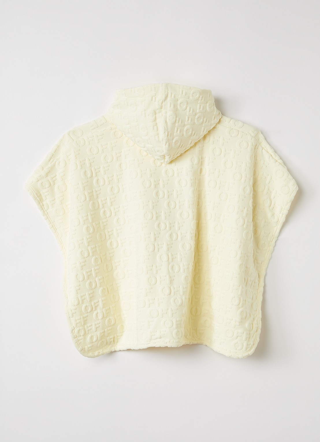 Off-White Badcape van badstof - voorkant 3 beige