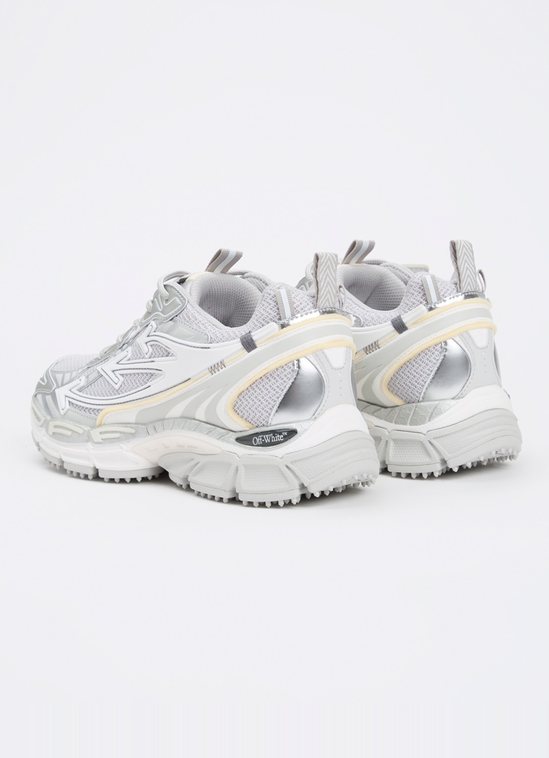 Off-White Be Right Back sneaker met mesh details - achterkant 3 zilver