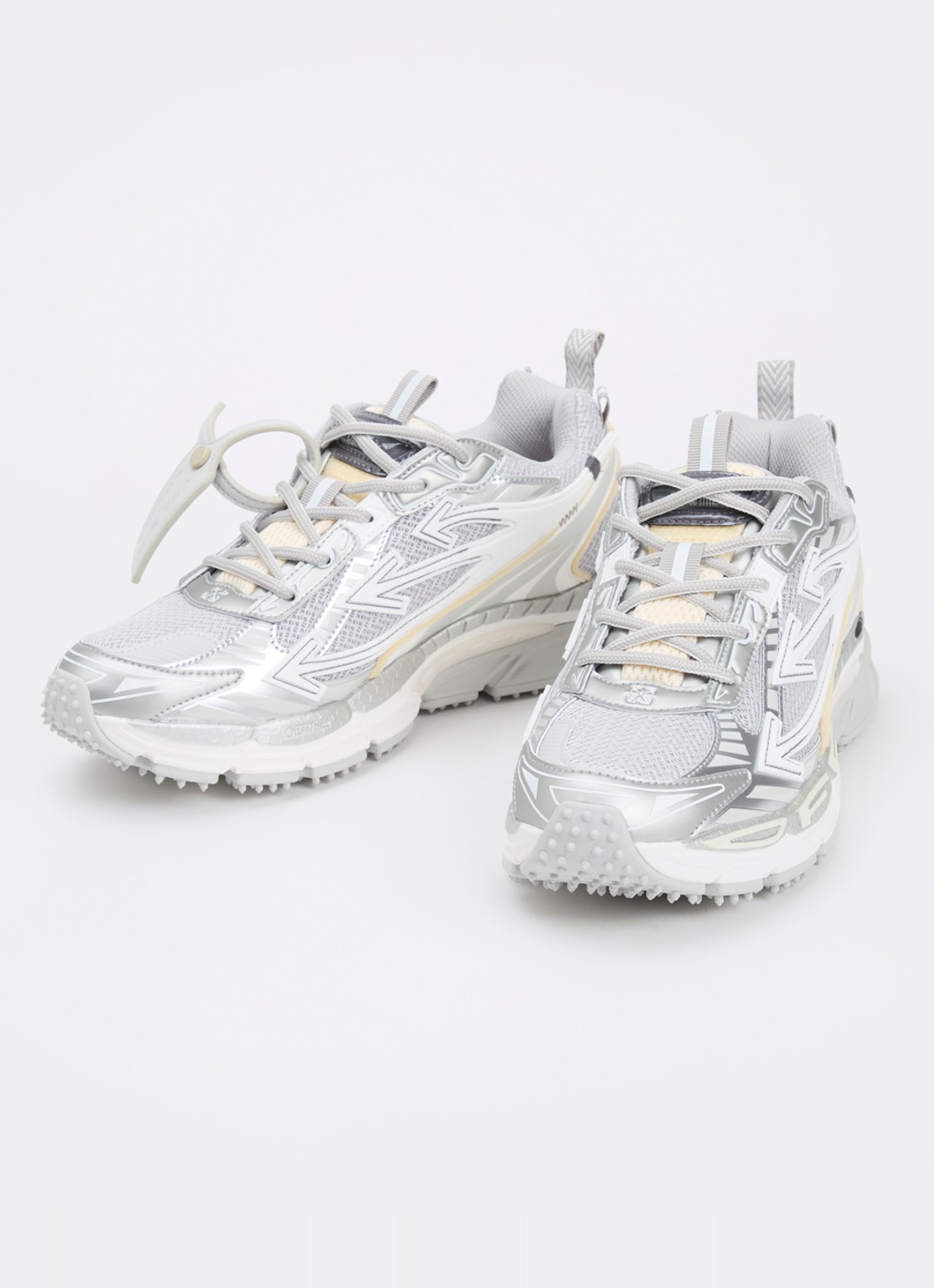 Off-White Be Right Back sneaker met mesh details - detail 4 zilver
