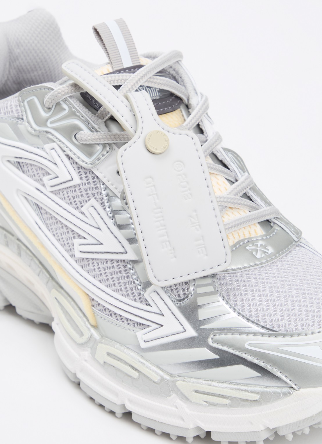 Off-White Be Right Back sneaker met mesh details - detail 7 zilver