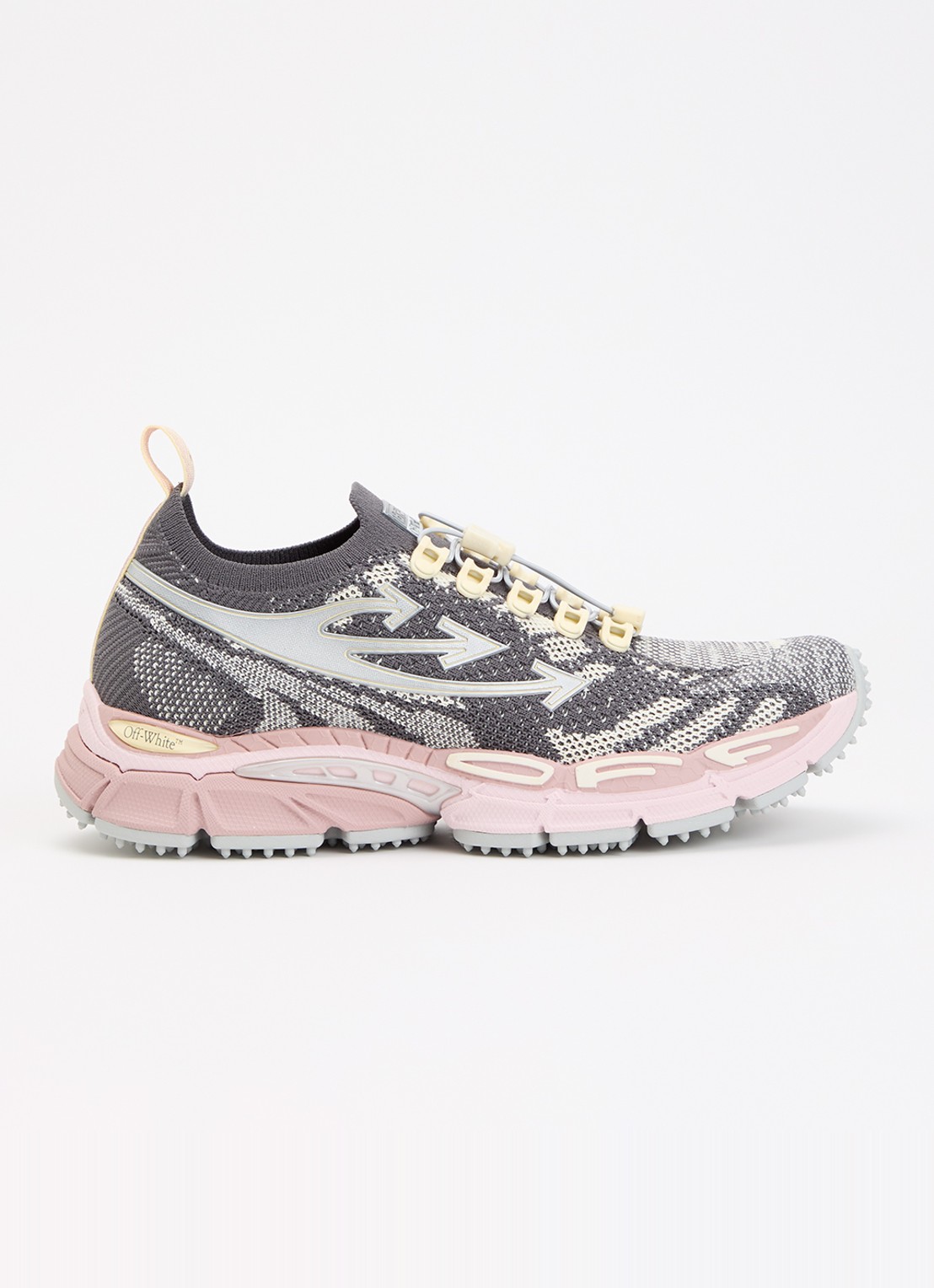 Off-White Be Right Back sneaker met mesh details - voorkant grijs