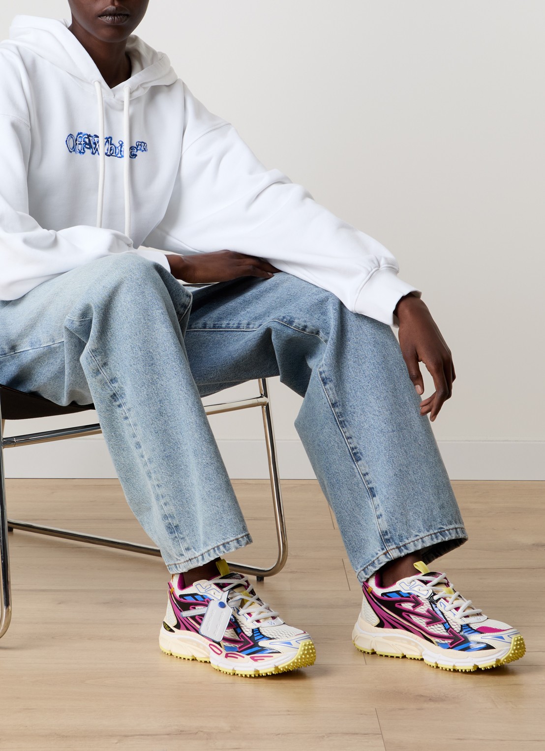 Off-White Be Right Back sneaker met mesh details - voorkant 7 fuchsia