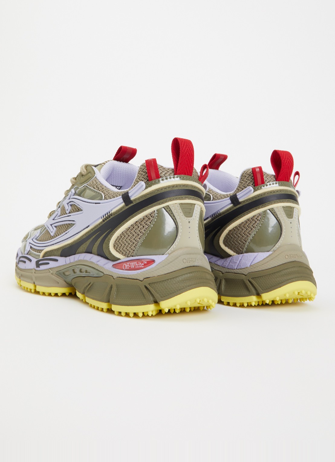 Off-White Be Right Back sneaker met mesh details - achterkant 6 bronsgroen