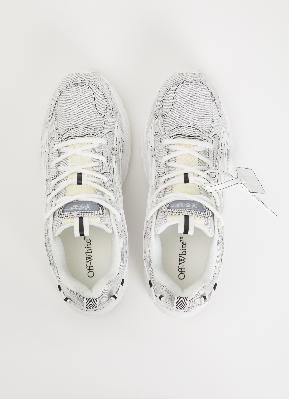 Off-White Be Right Back sneaker van denim - detail 3 wit
