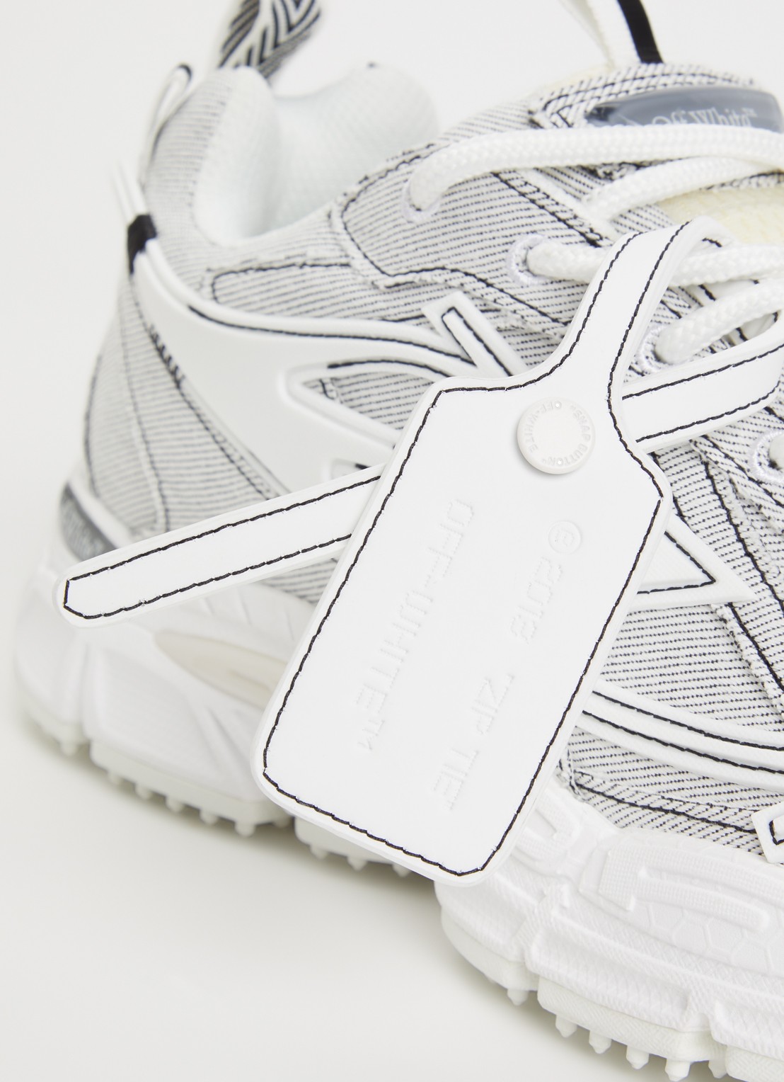 Off-White Be Right Back sneaker van denim - detail 5 wit