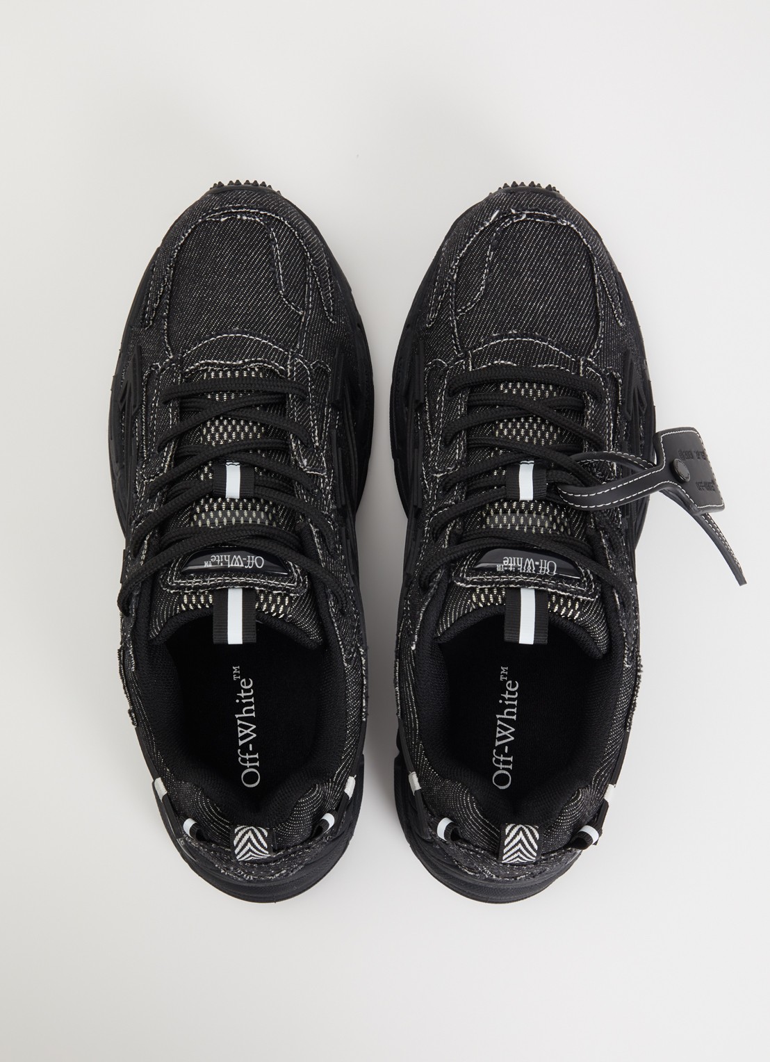 Off-White Be Right Back sneaker van denim - detail 3 zwart