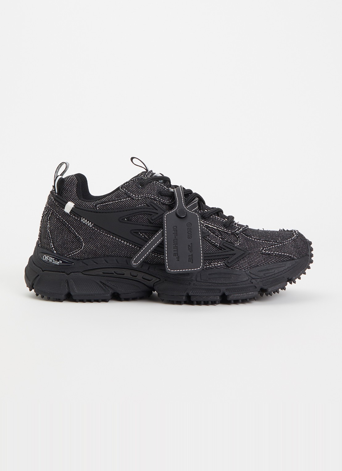 Off-White Be Right Back sneaker van denim - voorkant zwart
