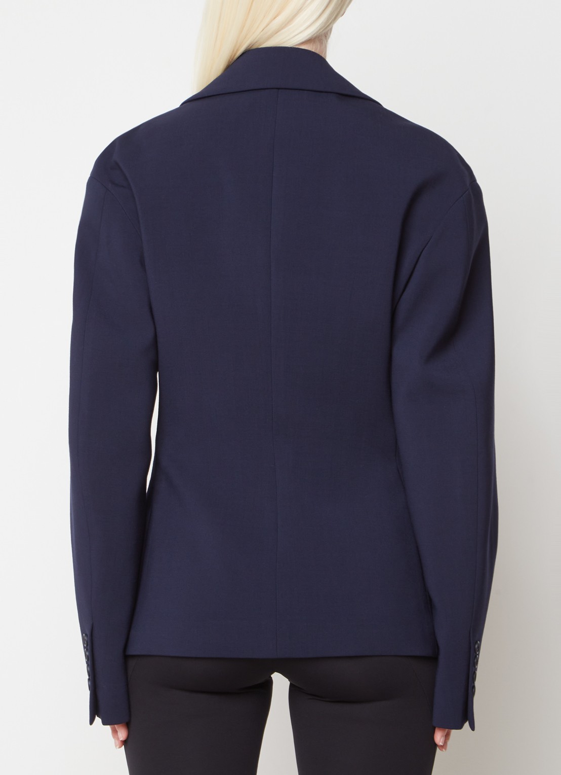 Off-White Blazer van wol met klepzakken - achterkant donkerblauw