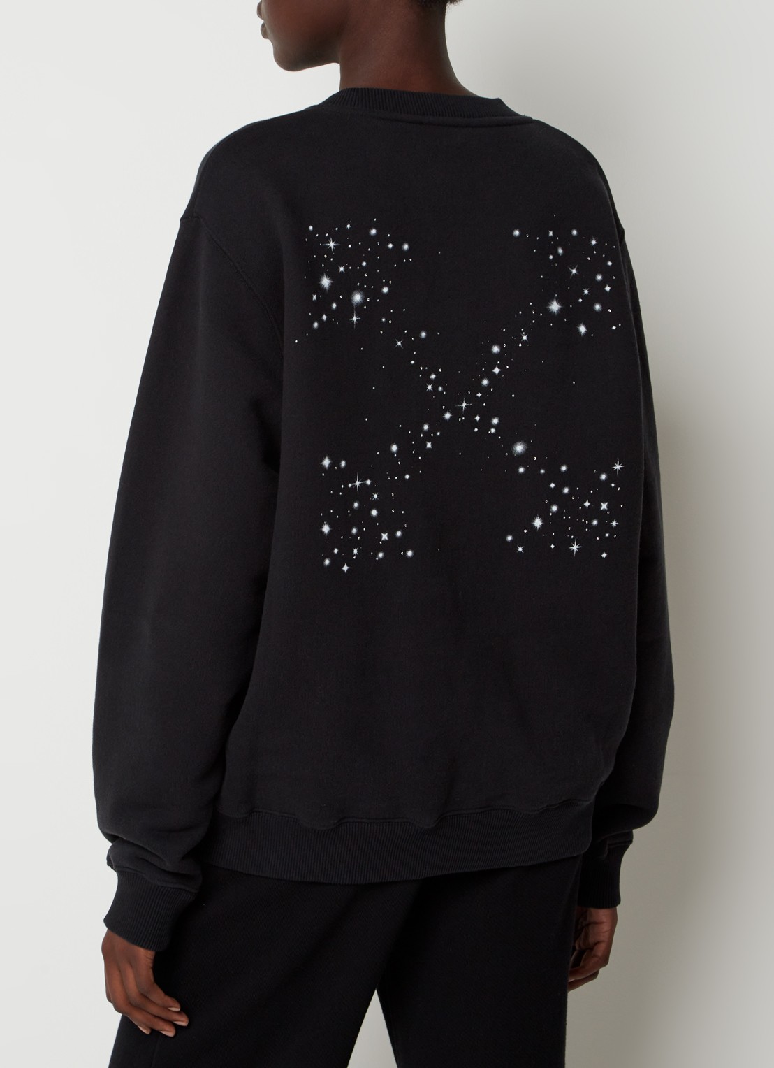 Off-White Bling Stars Arrow sweater met logo- en backprint - detail zwart