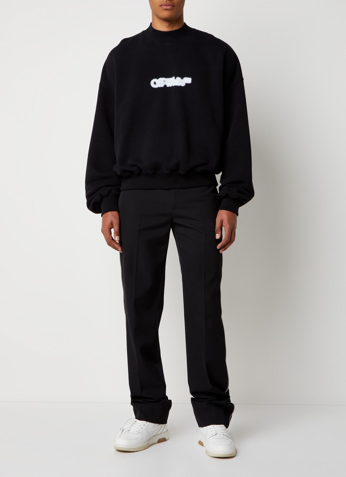Off-White Blurr sweater met logoprint - voorkant 3 zwart