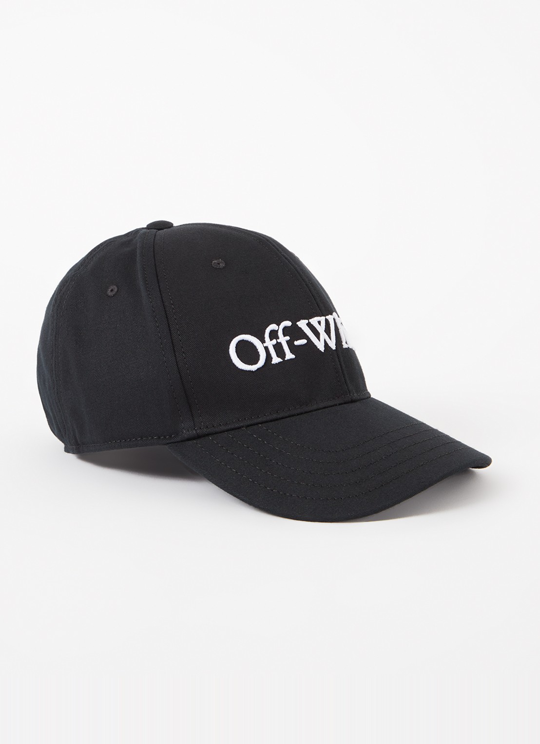 Off-White Bookish Drill pet met logoborduring - voorkant 2 zwart