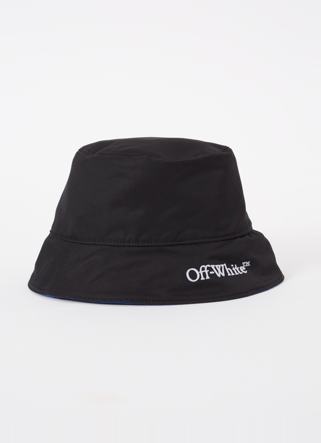 Off-White Bookish Reversible bucket hoed met logoborduring - detail 2 kobaltblauw