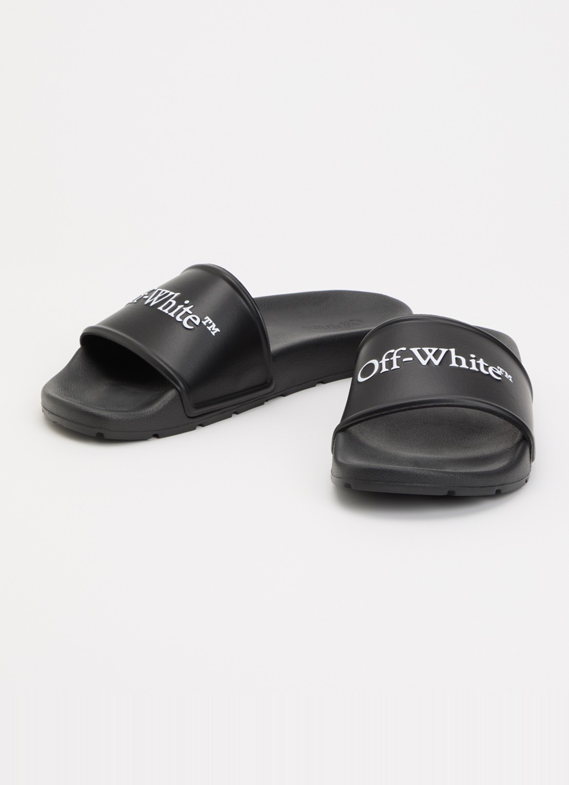 Off-White Bookish slipper met logo - detail zwart