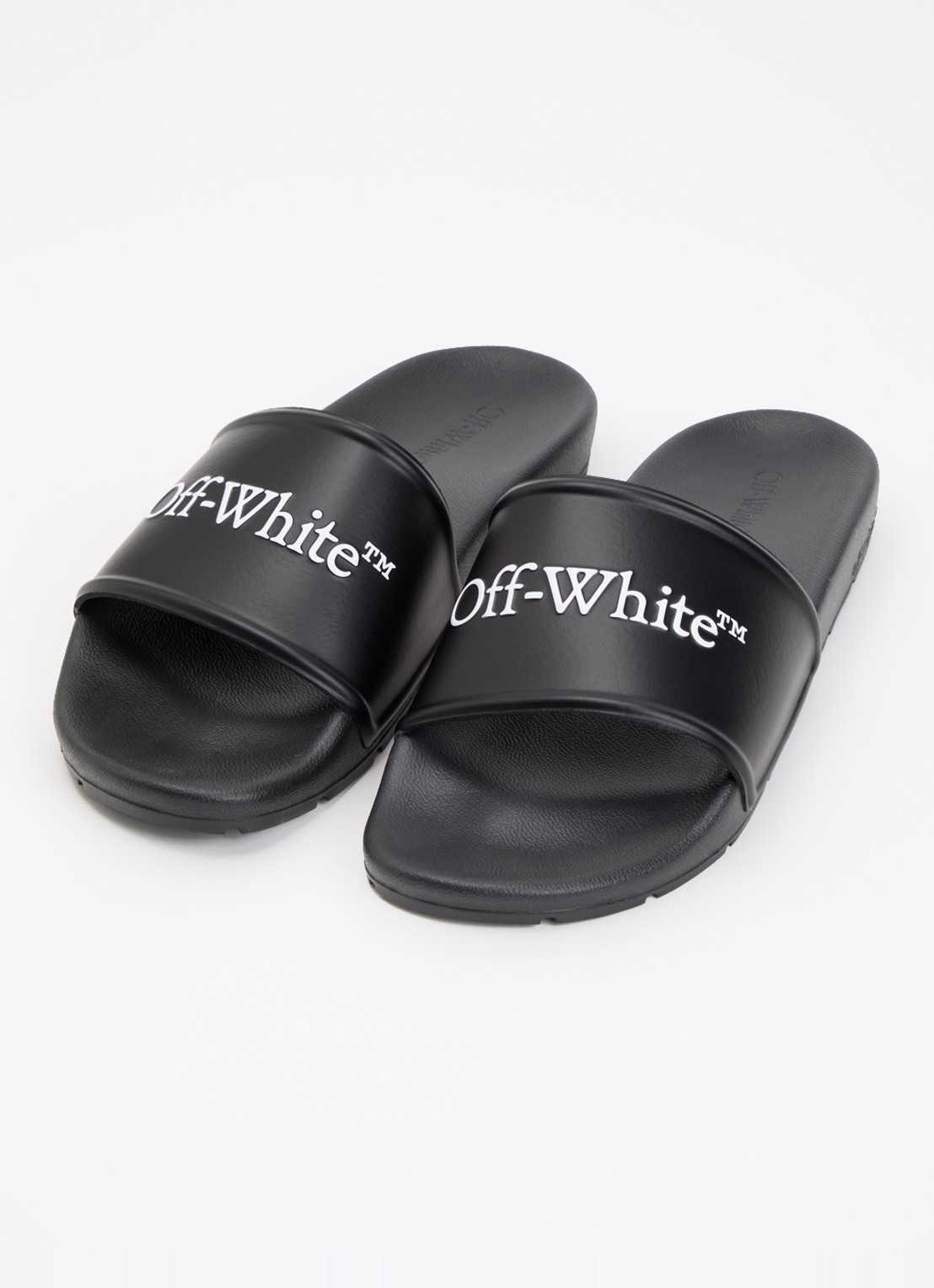 Off-White Bookish slipper met logo - detail zwart