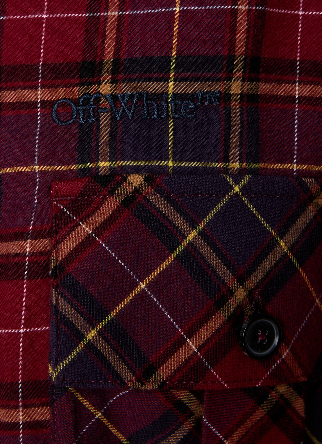 Off-White Check blouse met ruitdessin - detail 5 bordeauxrood