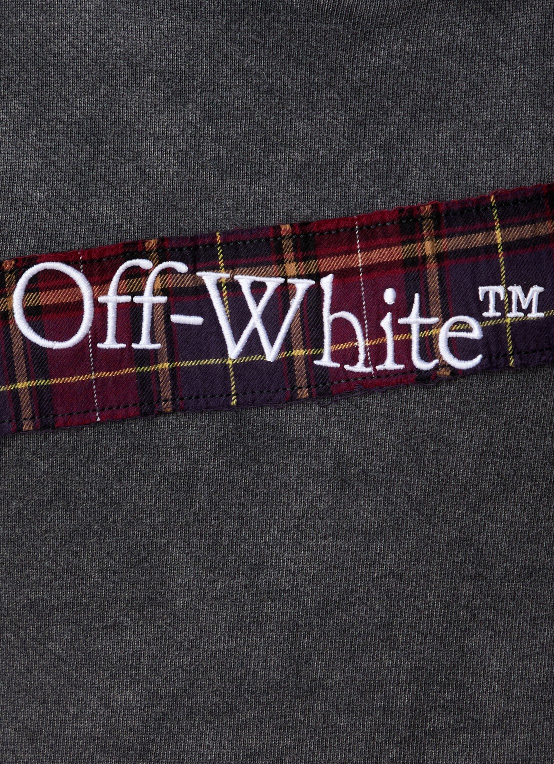 Off-White Check hoodie met logo - detail 3 antraciet