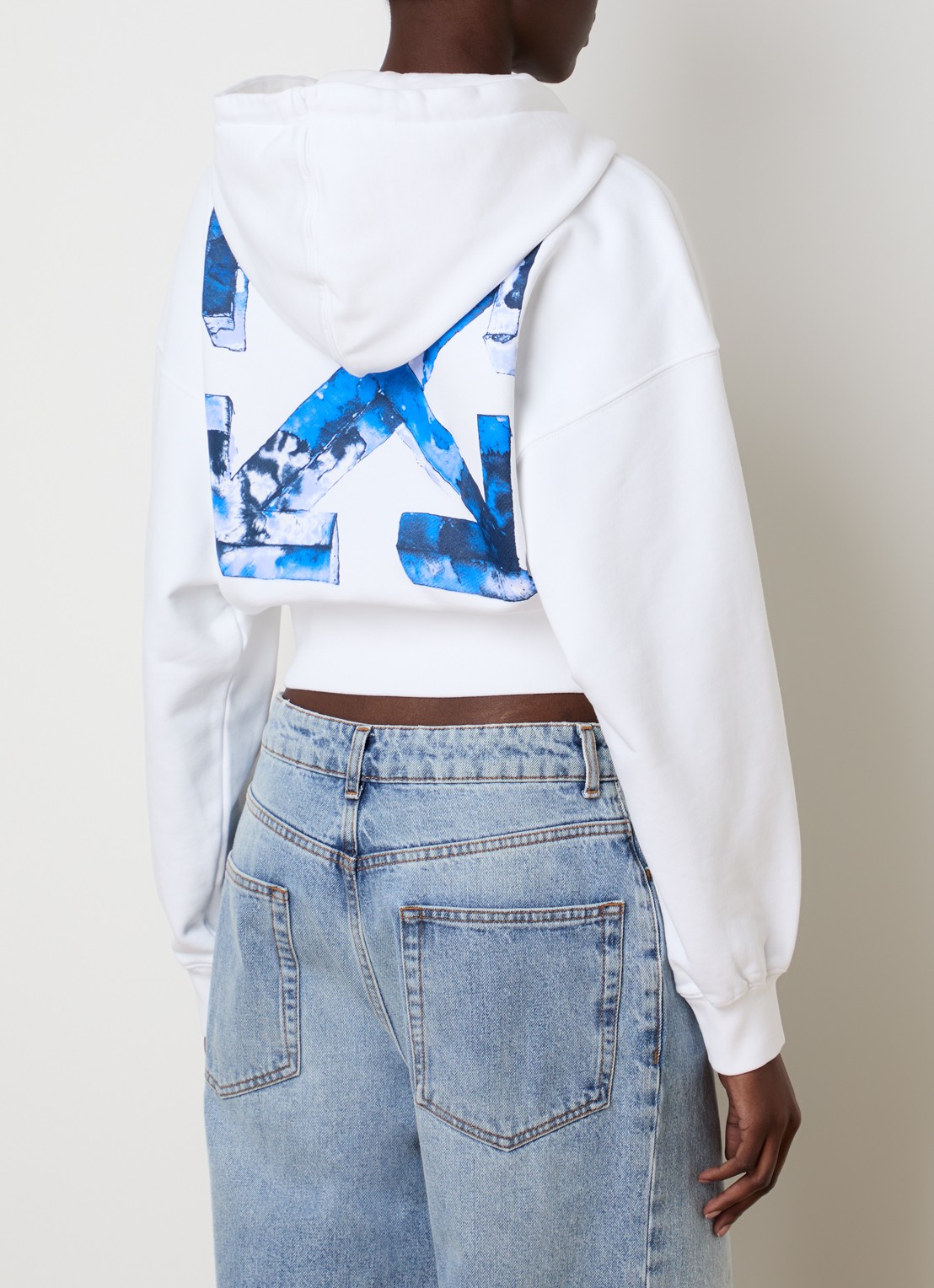 Off-White Cloudy Arrow hoodie met logo - detail wit