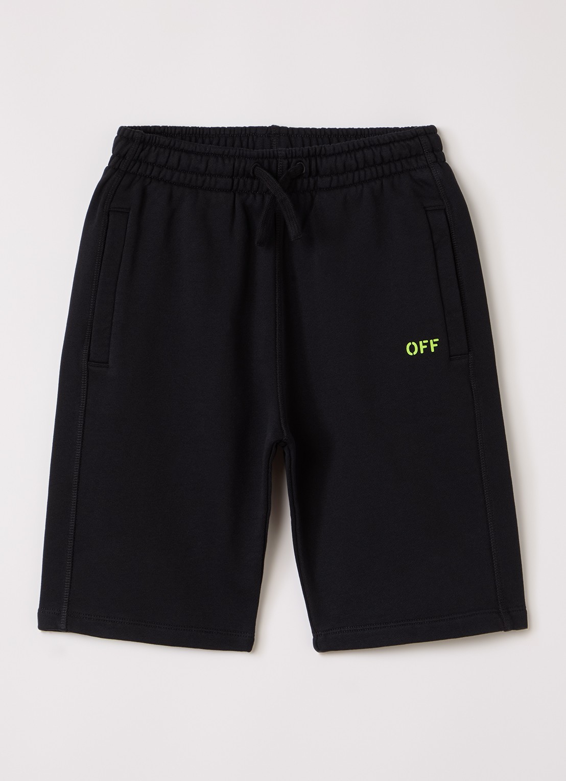 Off-White Diag straight fit korte joggingbroek met logo- en backprint - voorkant zwart