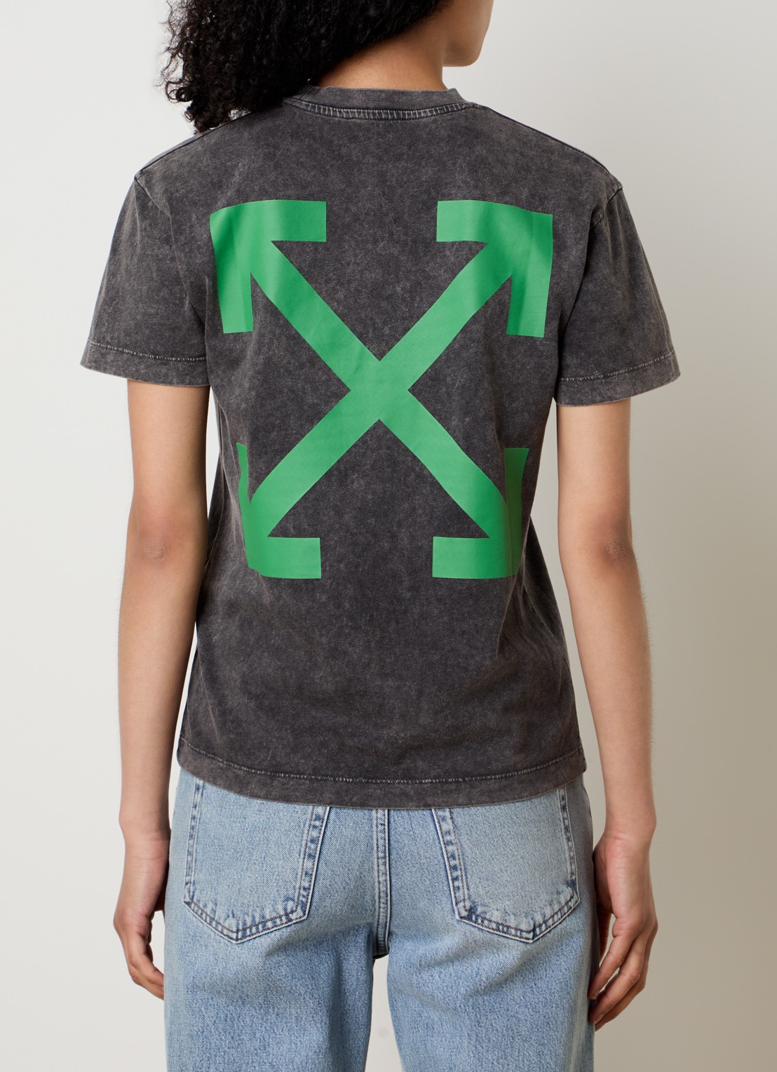 Off-White Eagle arrow T-shirt met front- en backprint - achterkant 5 zwart