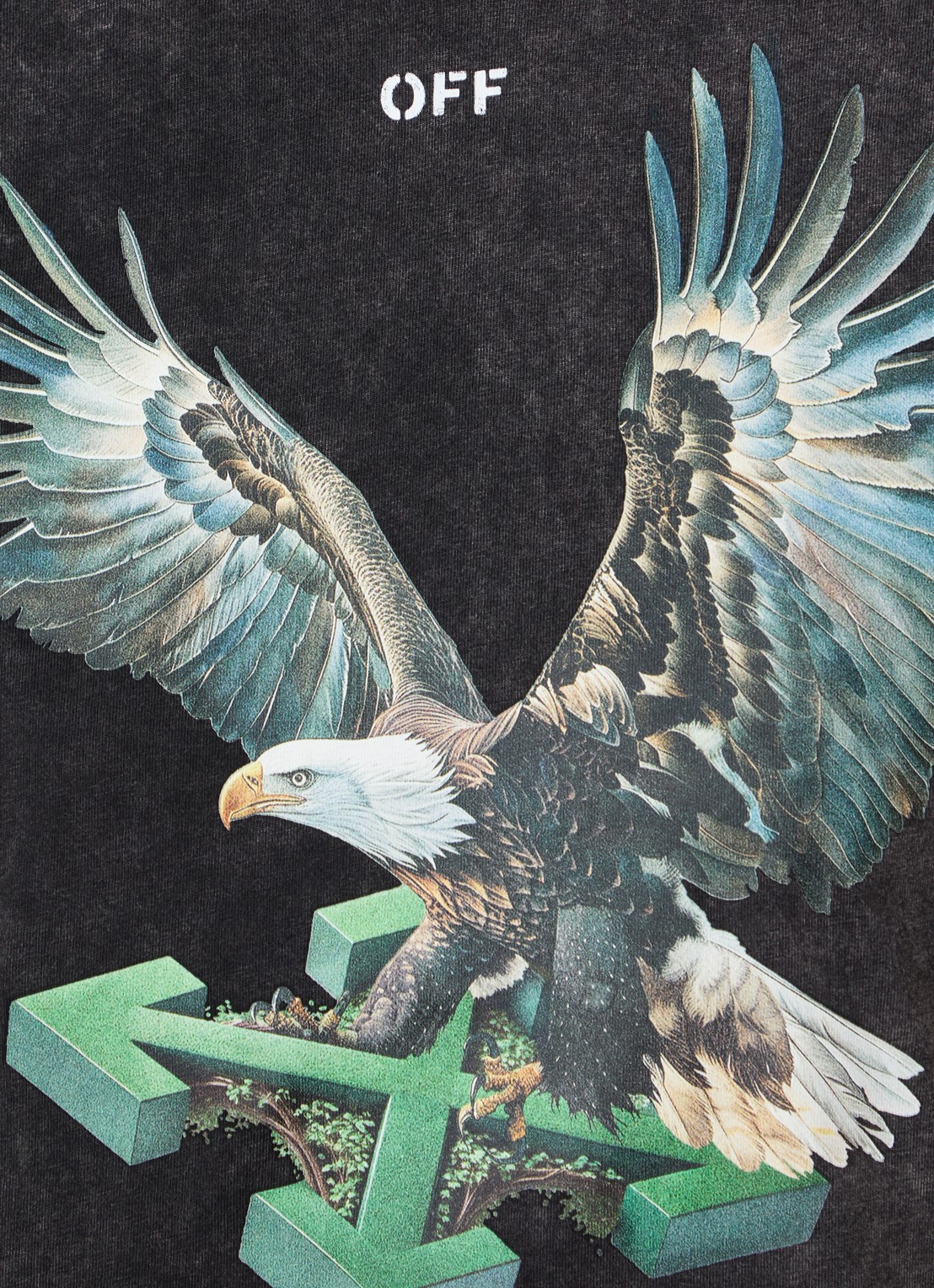 Off-White Eagle arrow T-shirt met front- en backprint - detail 4 zwart