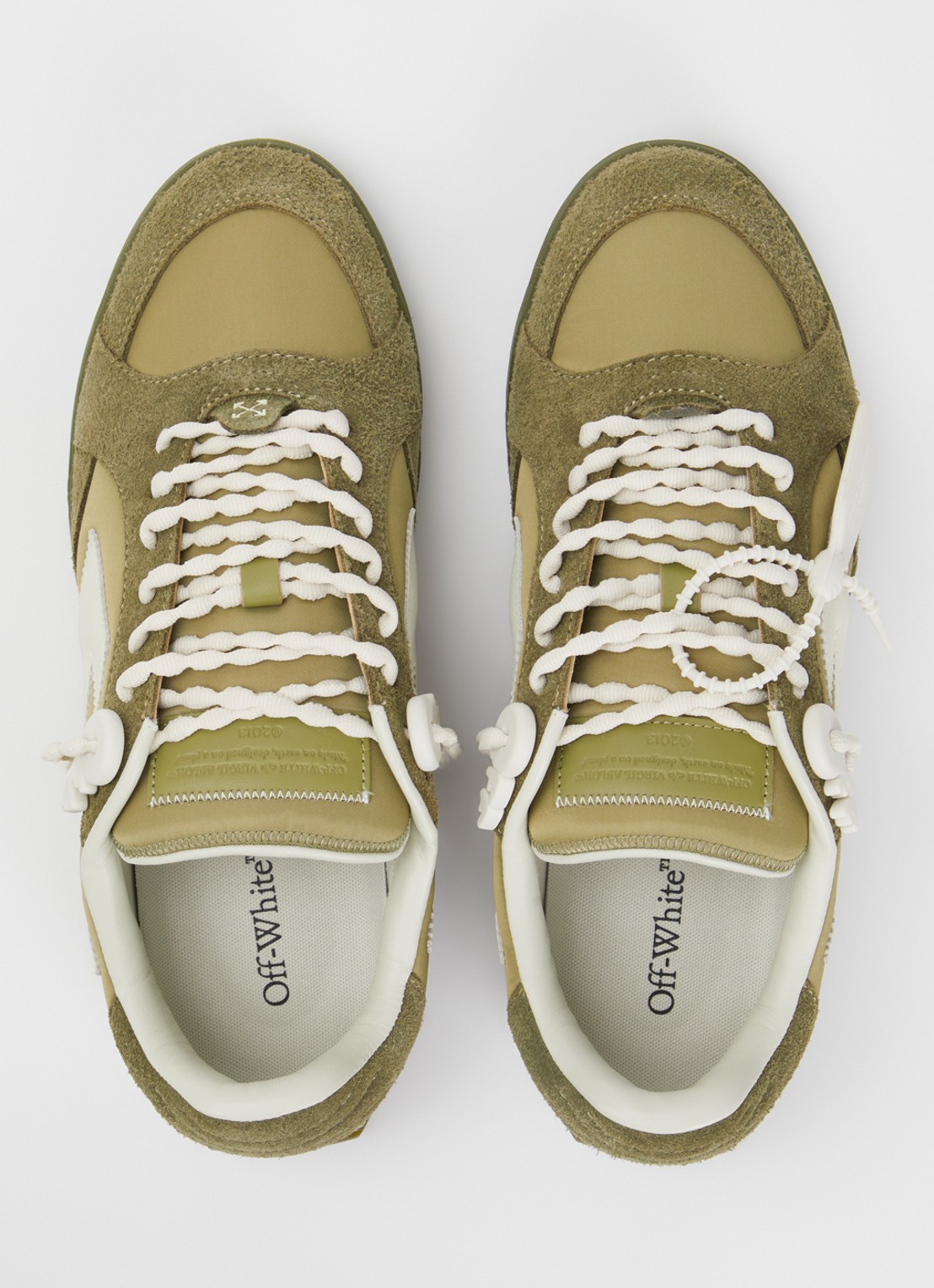 Off-White End Of Play sneaker met details van kalfsleer en suède - detail 3 mosgroen